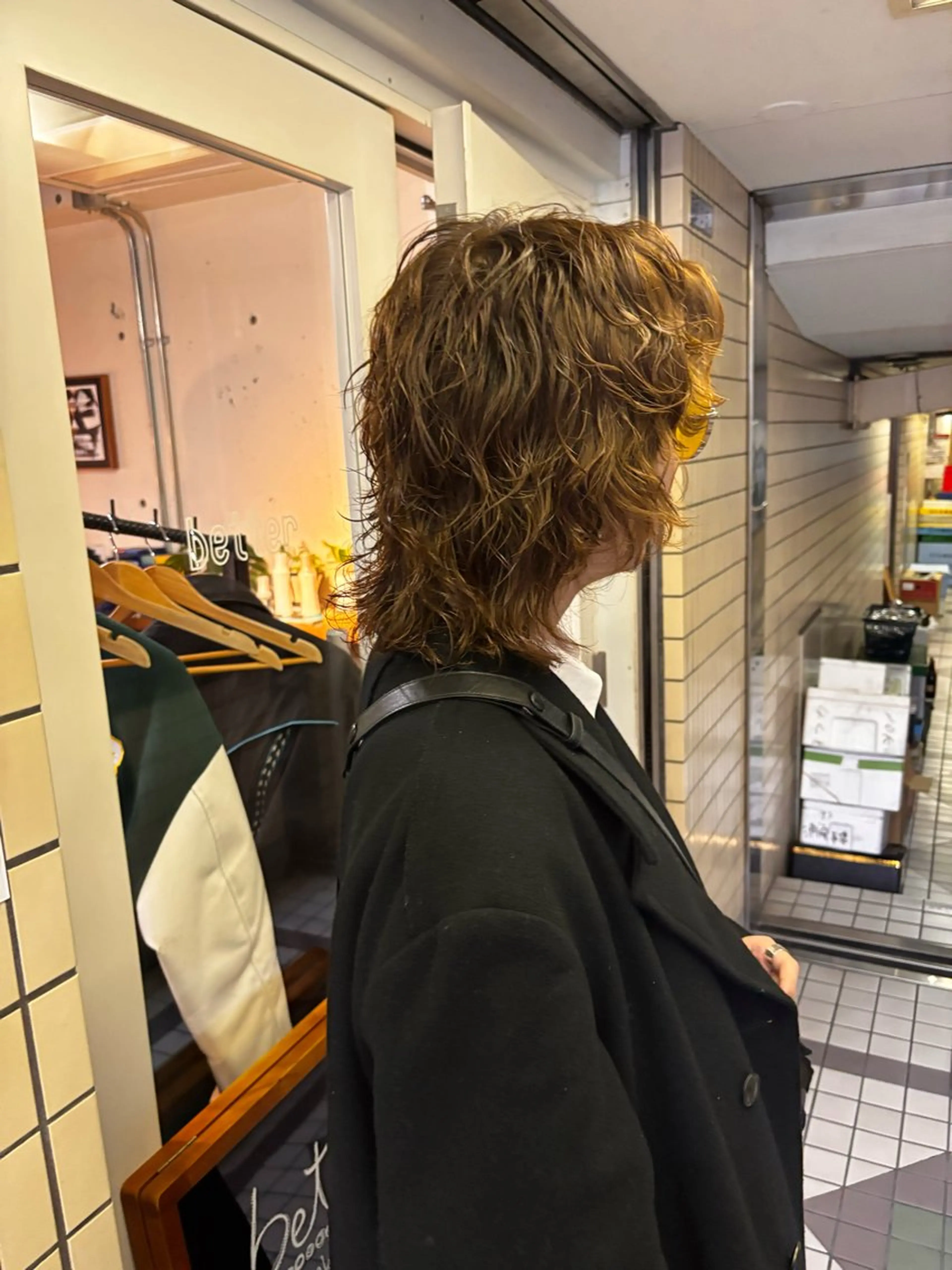 ミディアム パーマ メンズ カット ヘアカラー パーマ kaito パーマ募集！🔵のヘアスタイル