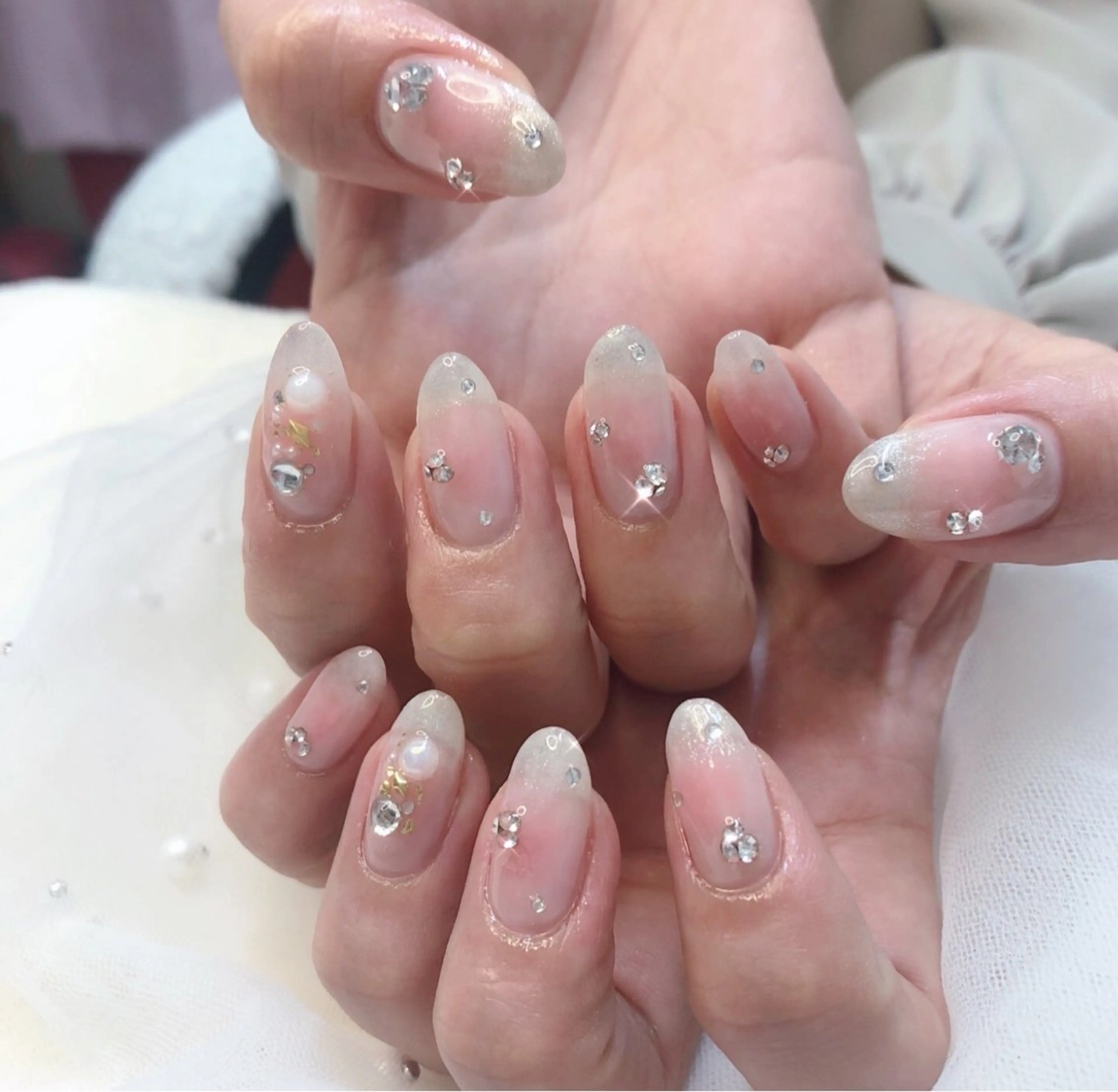 ネイル フレンチネイル ジェルネイル ガラスフレンチ 韓国ネイル マグネットネイル 大門浜松町 ネイルのネイルデザイン