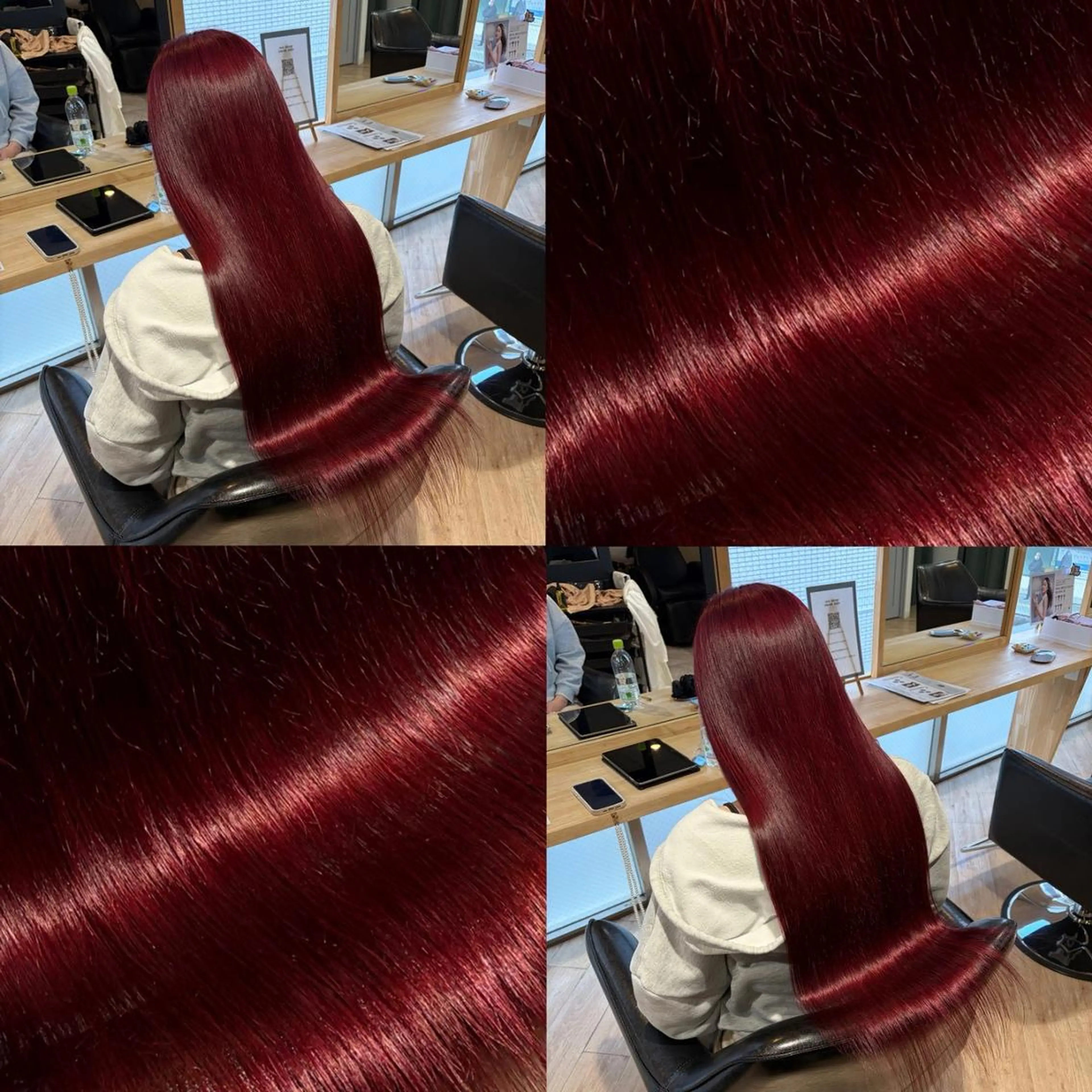 カラー ロング ブリーチ ダブルカラー ブリーチなしカラー レッドカラー カット ヘアカラー ELLE&SALLY 石野のヘアスタイル