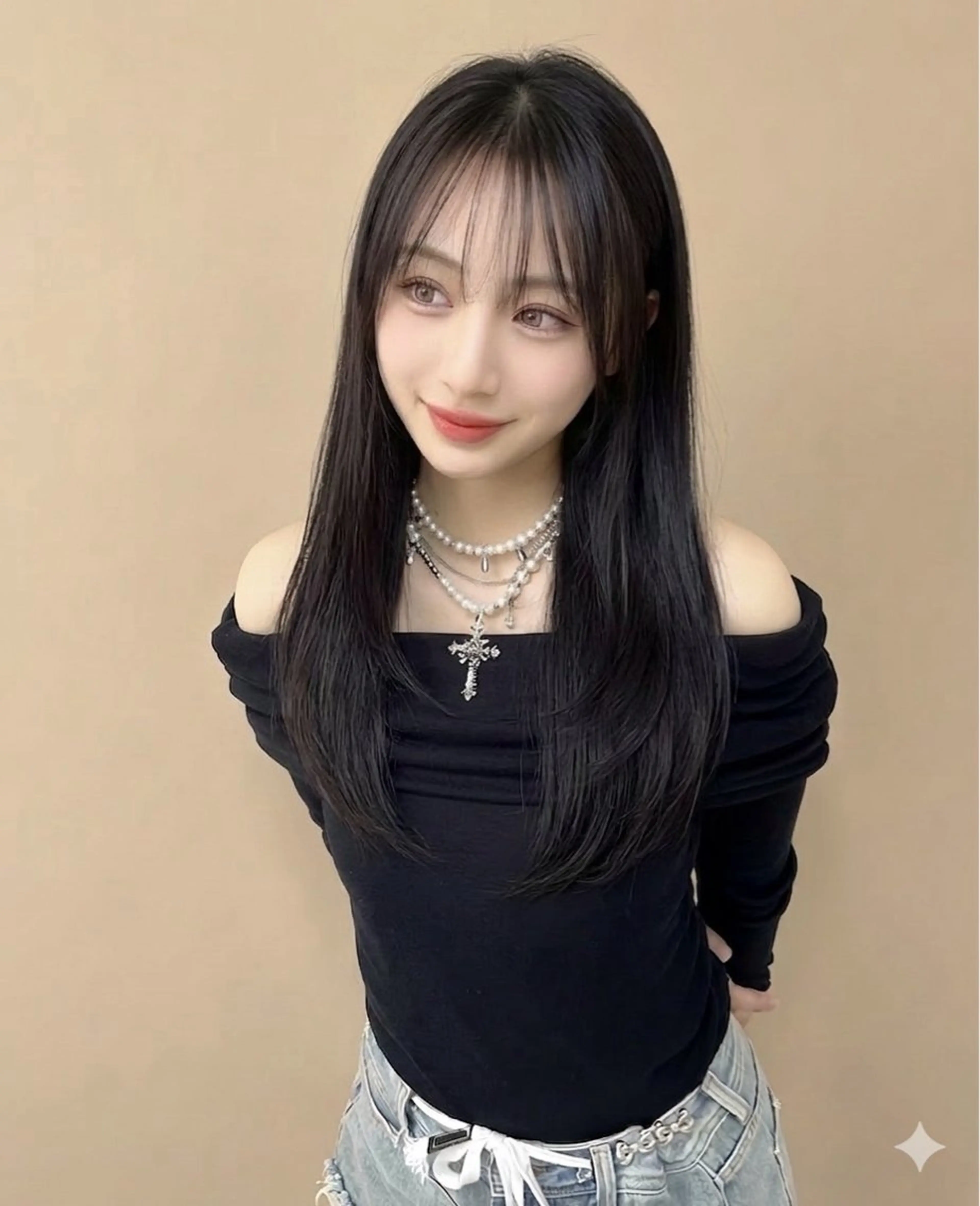 ロング カラー カット ヘアカラー トリートメント レイヤー/髪質改善 /透け感カラー/艶髪のヘアスタイル