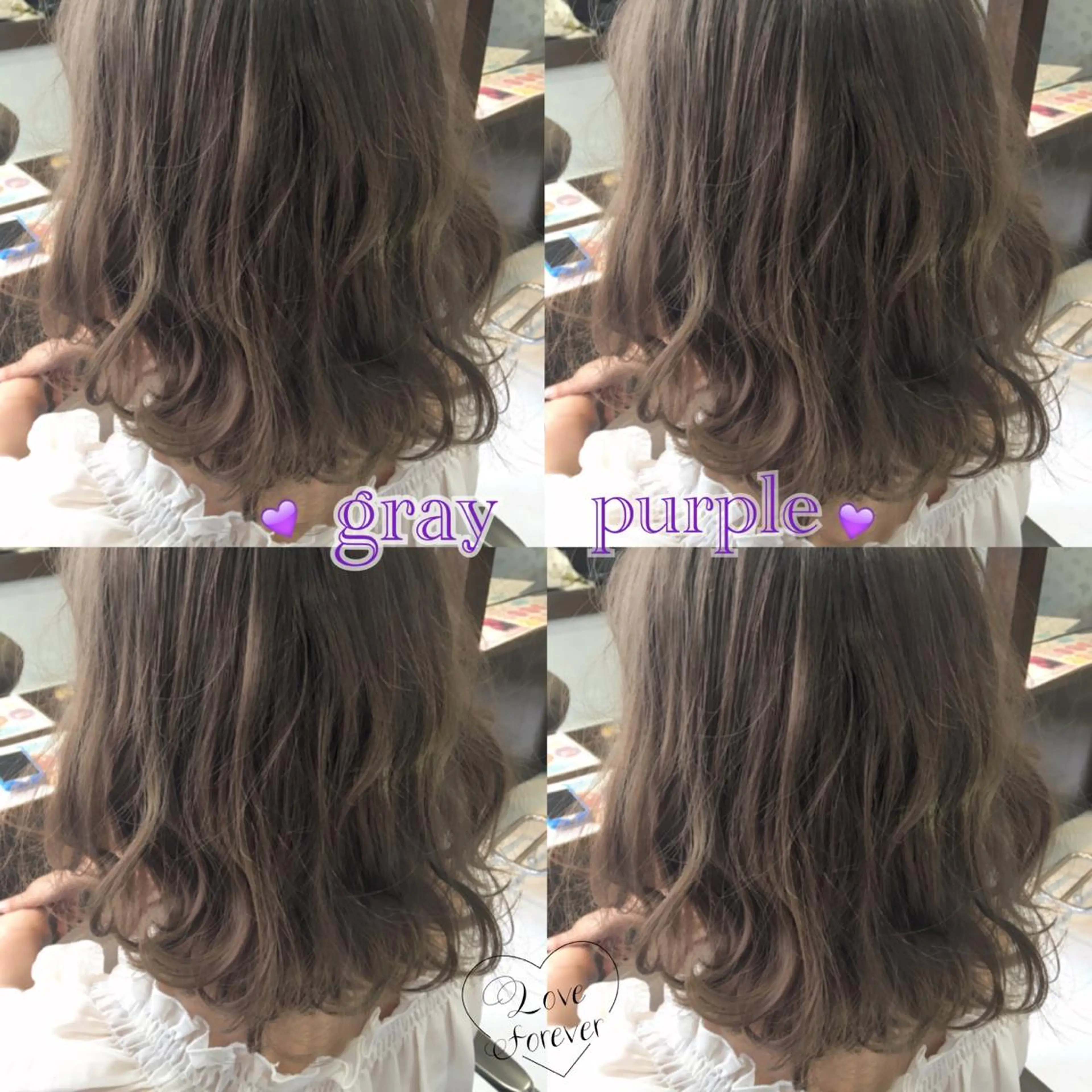 ミディアム カラー ブリーチ パープルカラー 韓国ヘア得意❤︎森澤 悠佳のヘアスタイル