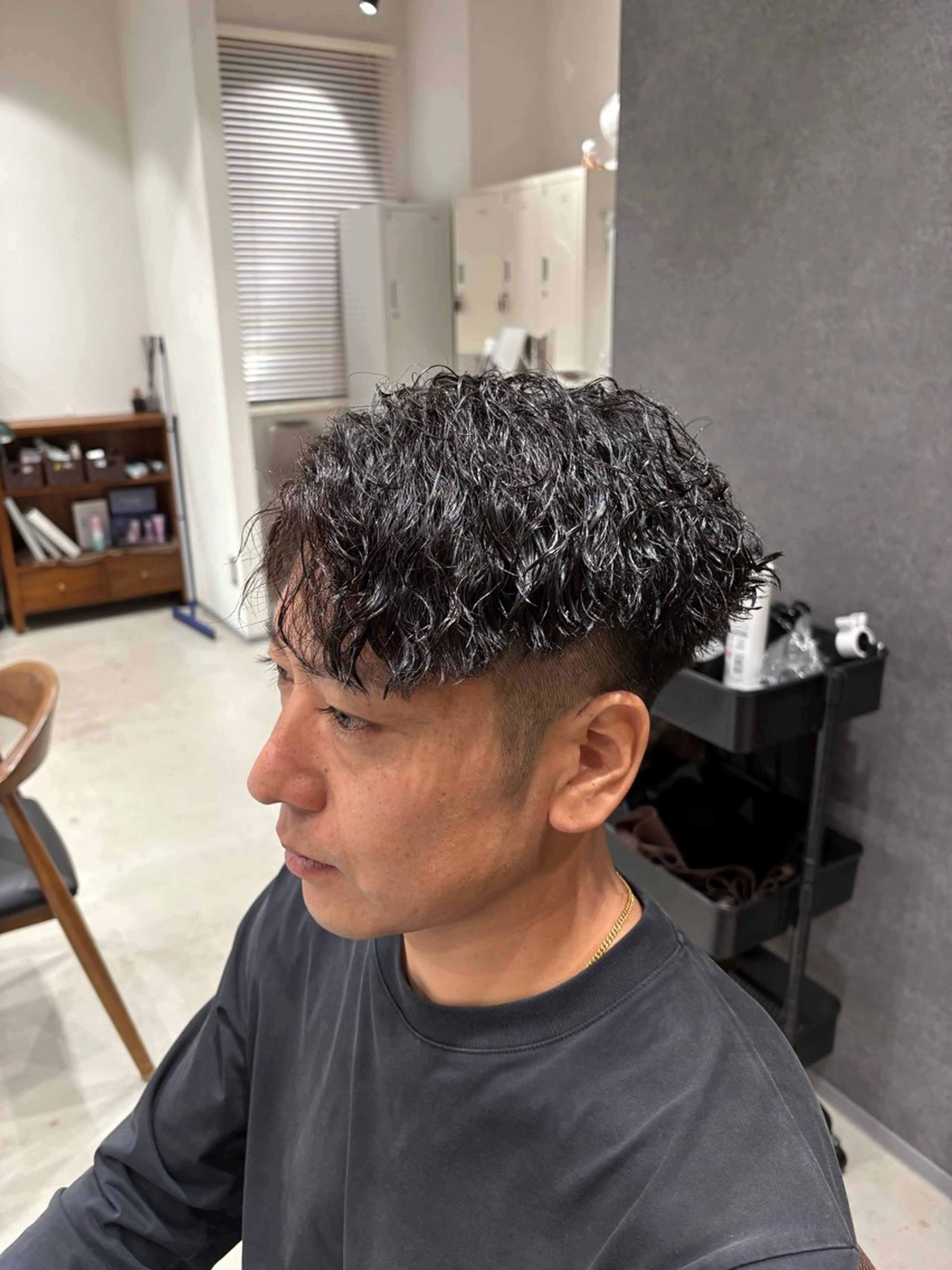 ショート パーマ メンズ メンズパーマ メンズツイストパーマ ツイストパーマ ボブ/レイヤー /河内温太のヘアスタイル