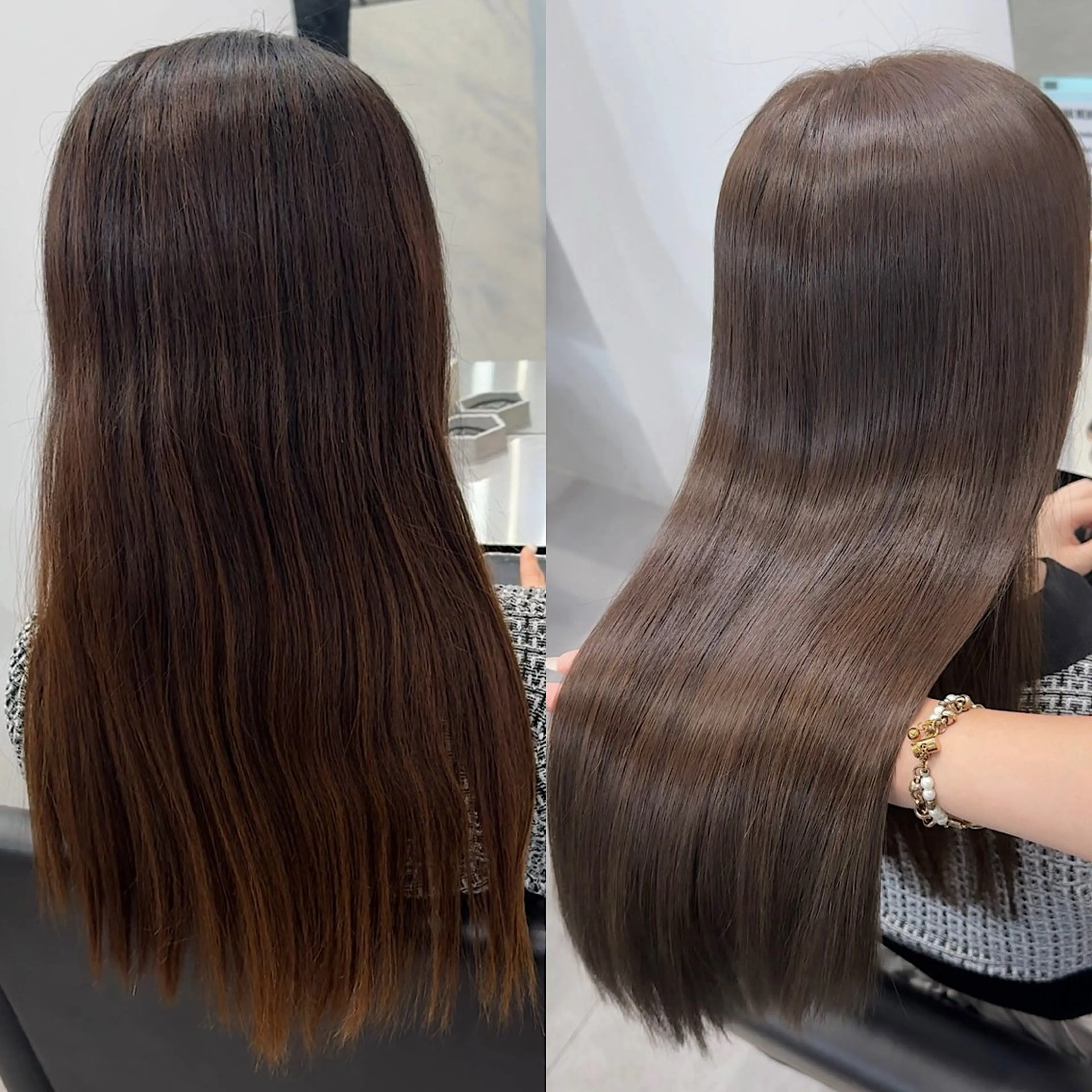 ロング カラー パーマ 顔周りカット 小顔カット 縮毛矯正 ストレートパーマ カット ヘアカラー 縮毛矯正 トリートメント 巻ける縮毛矯正 Sachi🐰のヘアスタイル