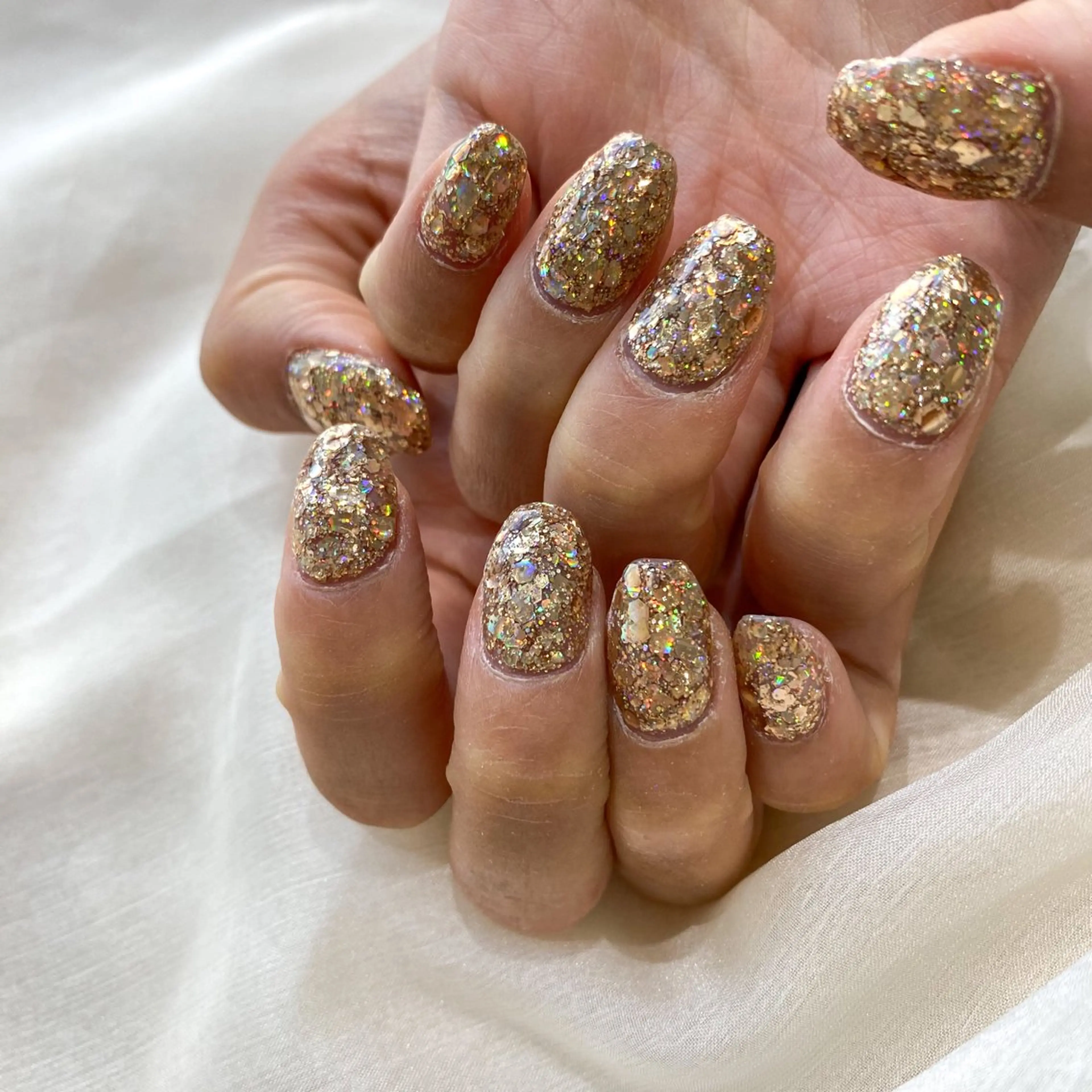 ネイル ラメ(グリッター) ワンカラーネイル ネイル空間所属・muguet🎀 nailのネイルデザイン