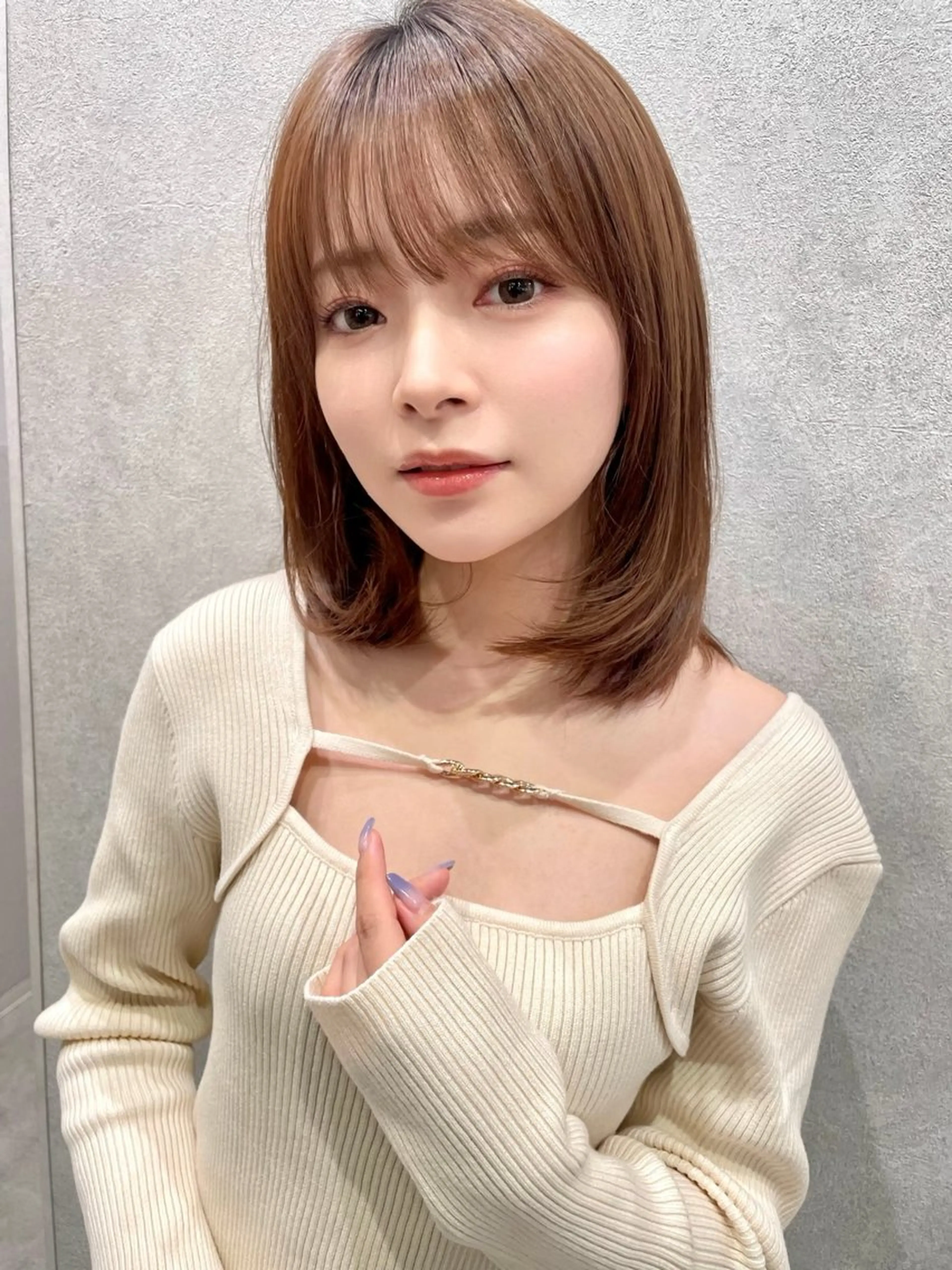 ミディアム カラー カット ヘアカラー トリートメント ✨レイヤー/ 透明感カラー✨冨永剛のヘアスタイル