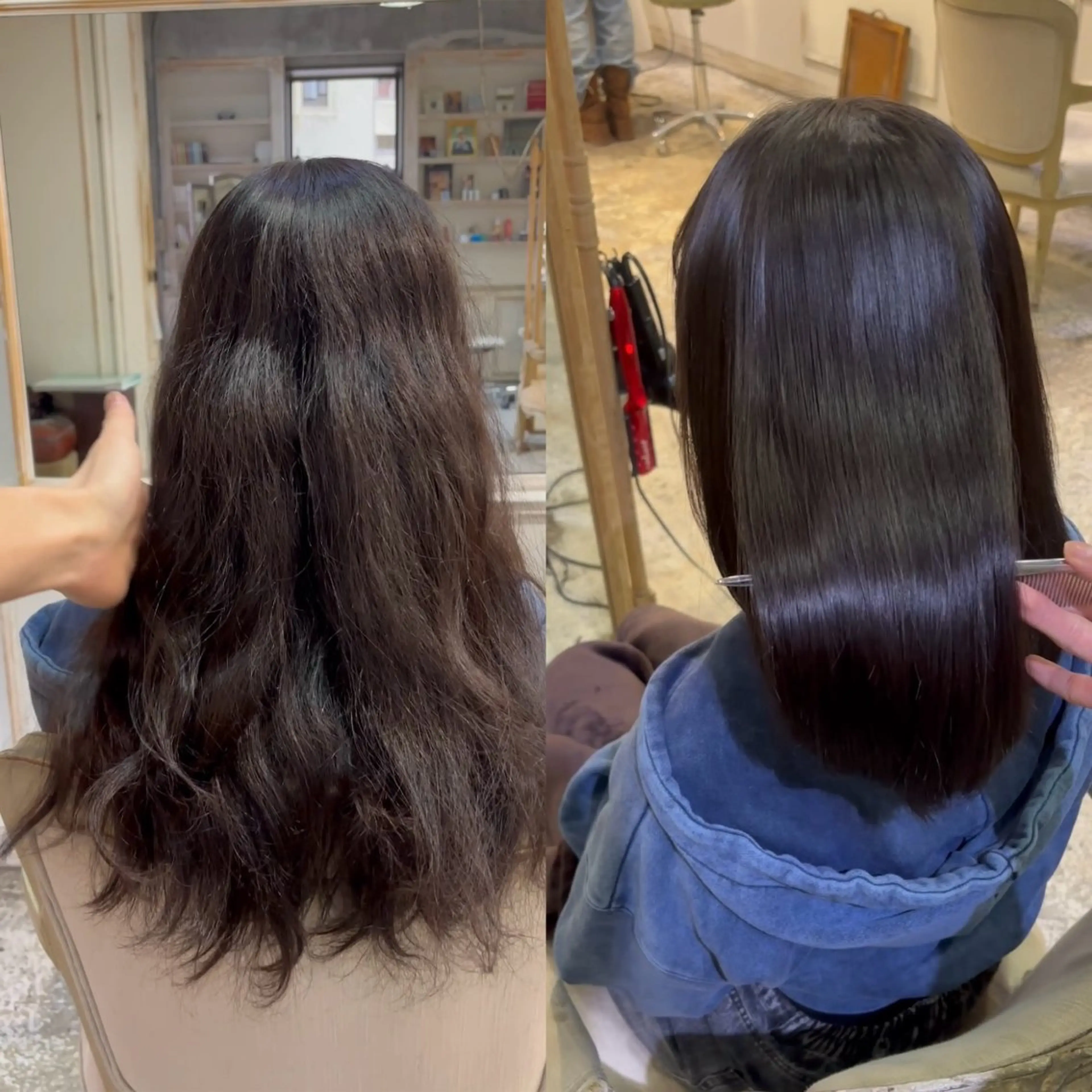 ロング カット 縮毛矯正 トリートメント ⭐️ 美髪矯正 艶カラー ⭐️ユウキのヘアスタイル