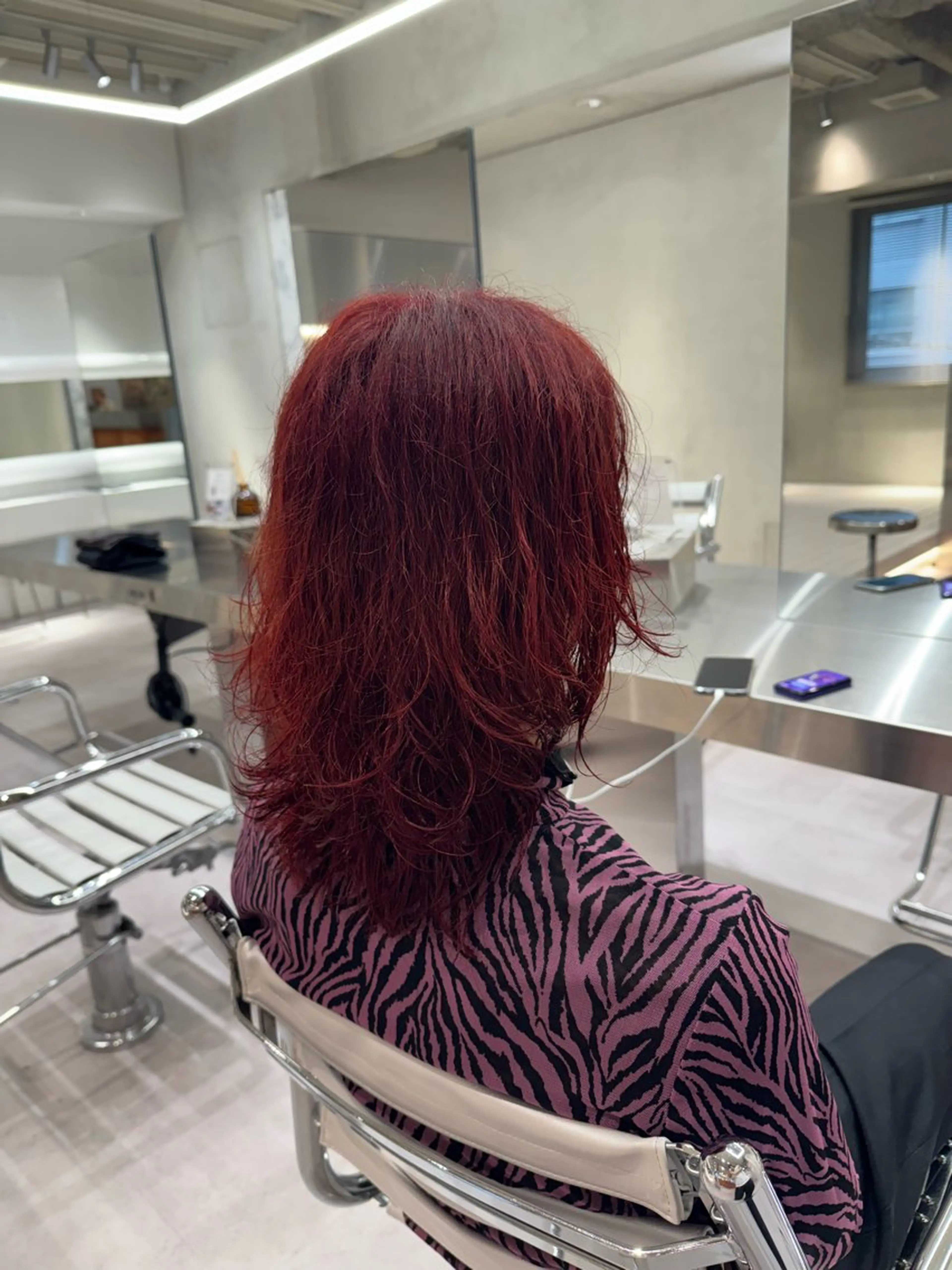 カラー パーマ メンズ レッドカラー ブリーチ/パーマ特化 片平和寿のヘアスタイル