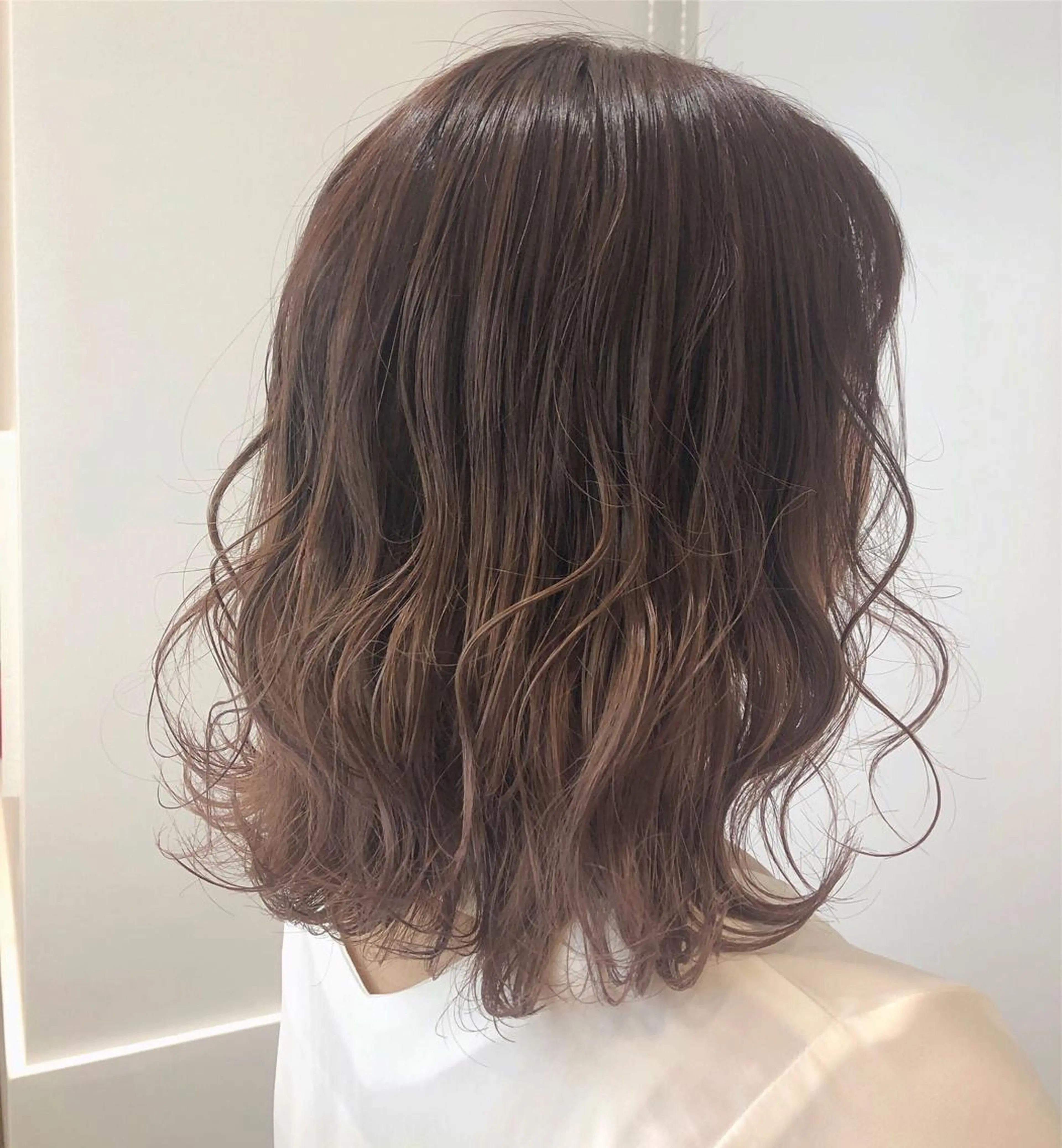 ミディアム ピンクブラウン ヘアカラー sano sayakaのヘアスタイル