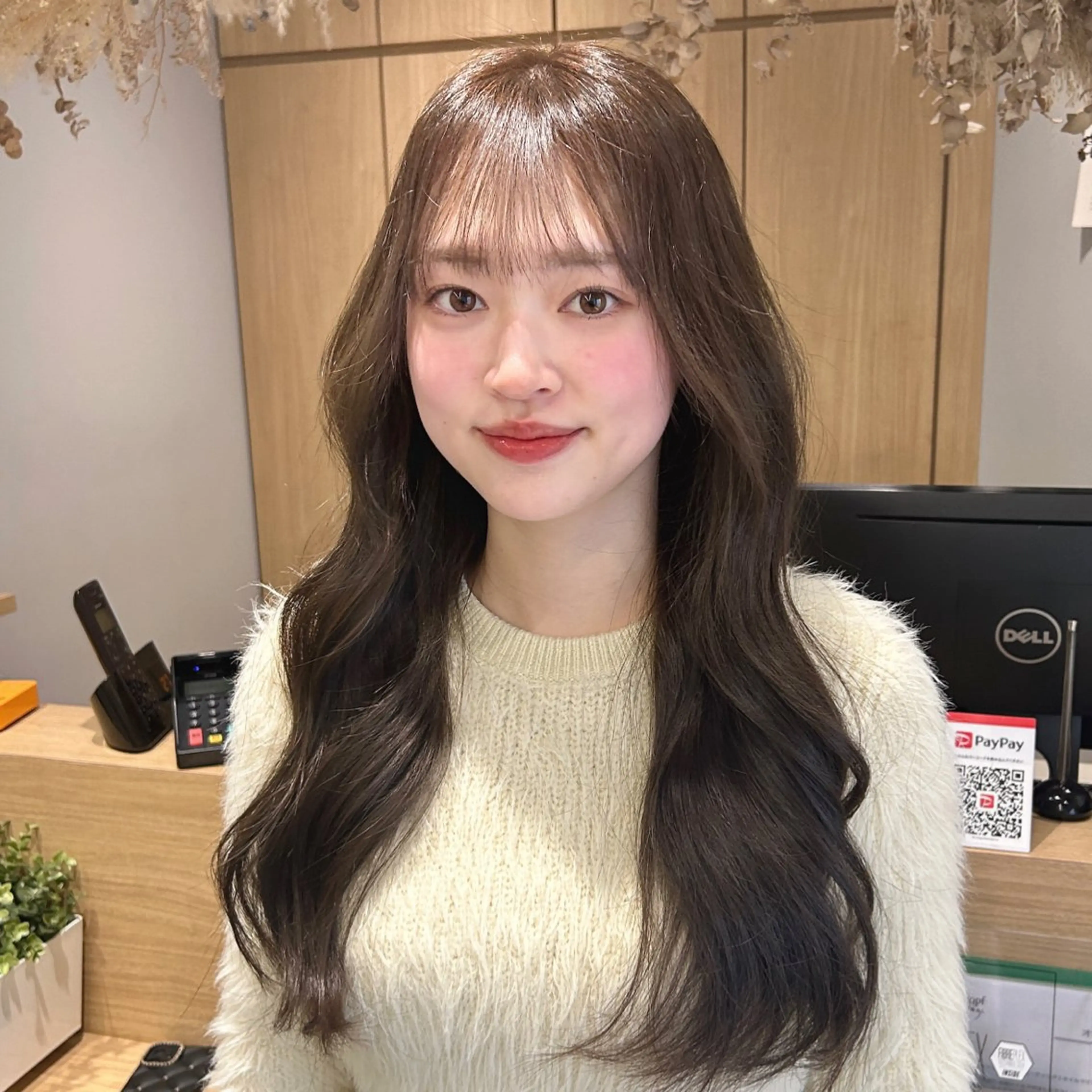 ロング カラー ブリーチ 透明感カラー ブリーチなしカラー オリーブカラー レイヤーカット Lien by kiitos所属・韓国ヘア×レイヤー カット/上田丈也のヘアスタイル