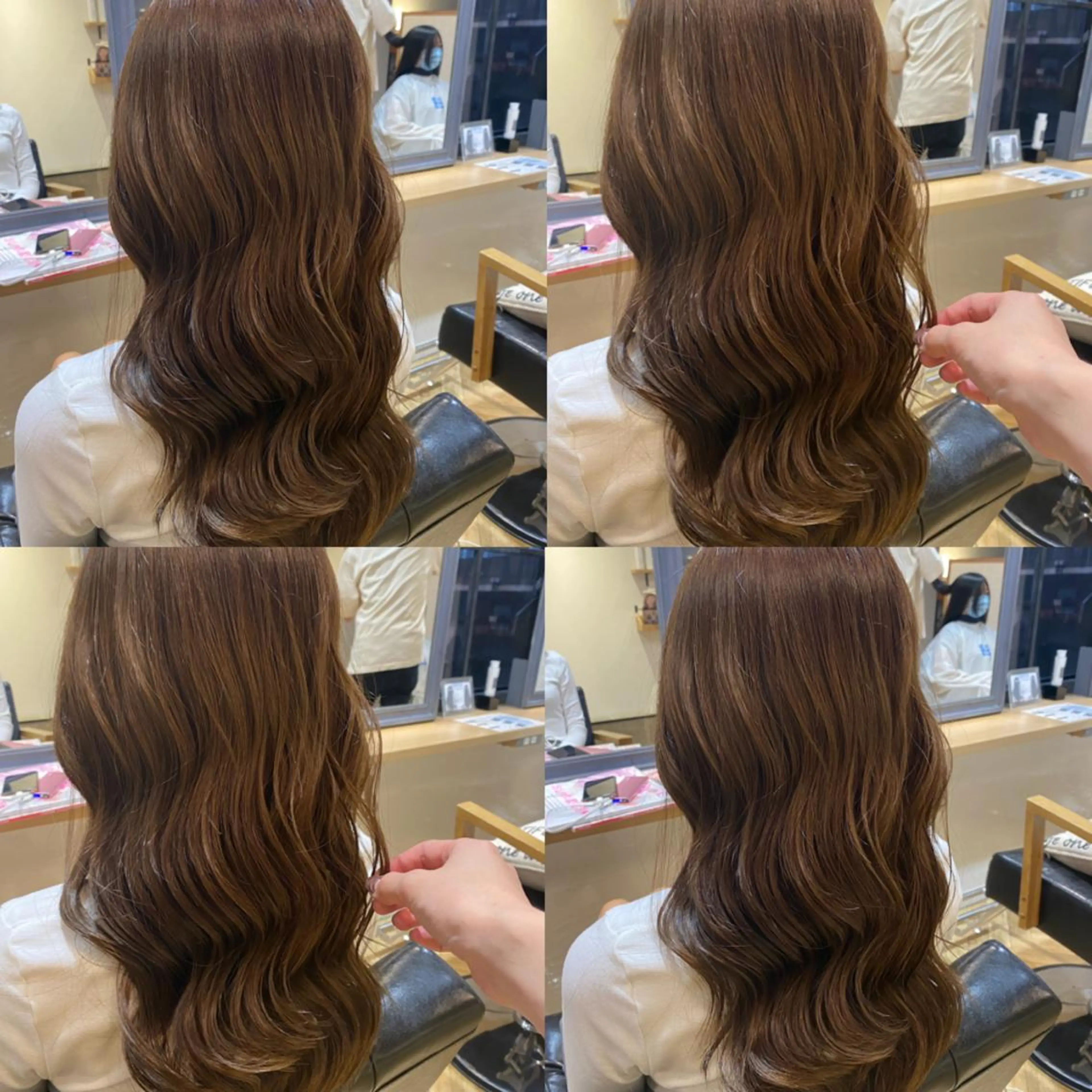 ロング カラー アッシュ 艶カラー/韓国顔周り 🎀mamiのヘアスタイル