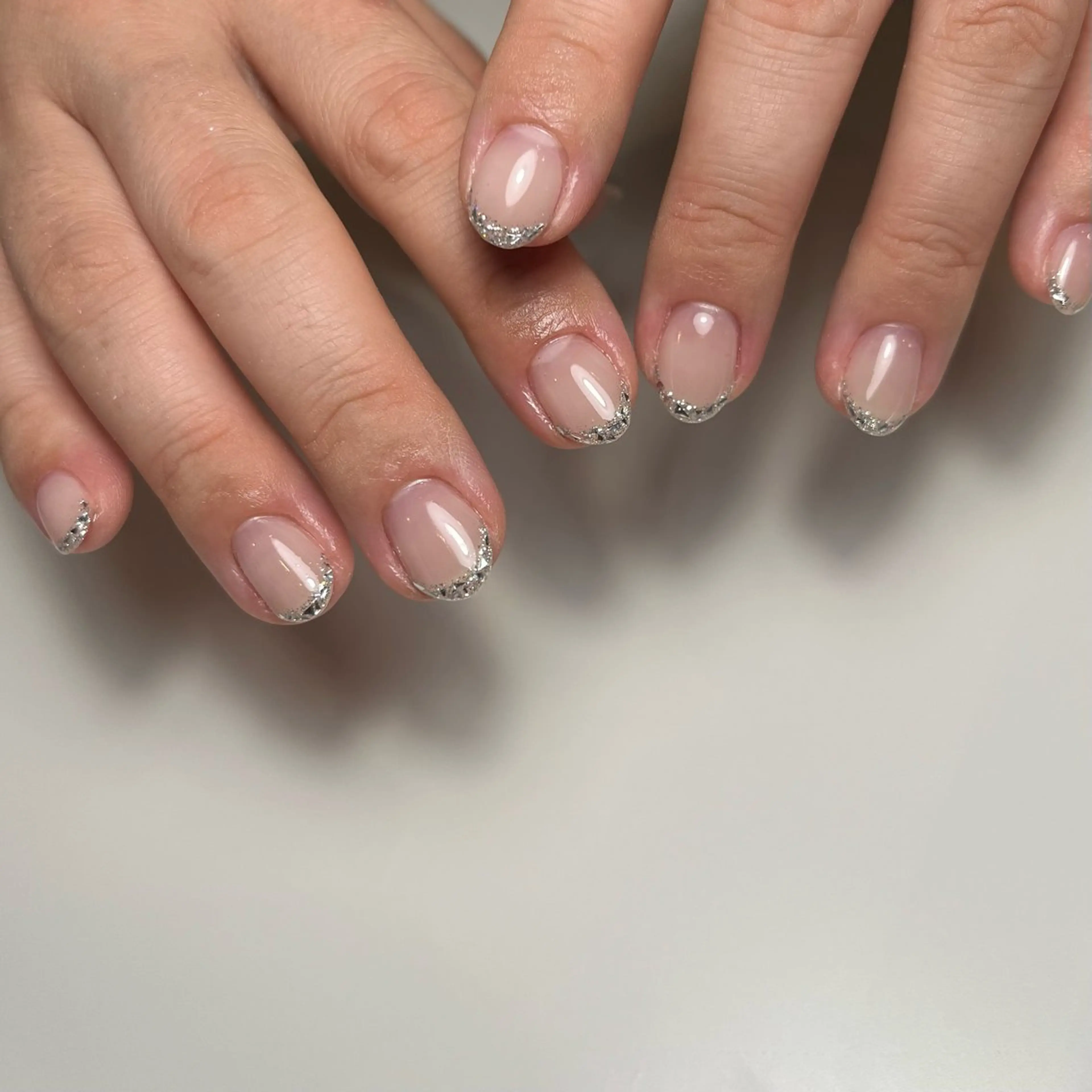 ネイル フレンチネイル ガラスフレンチ ハンドネイル ballie／小野原 なつみのネイルデザイン