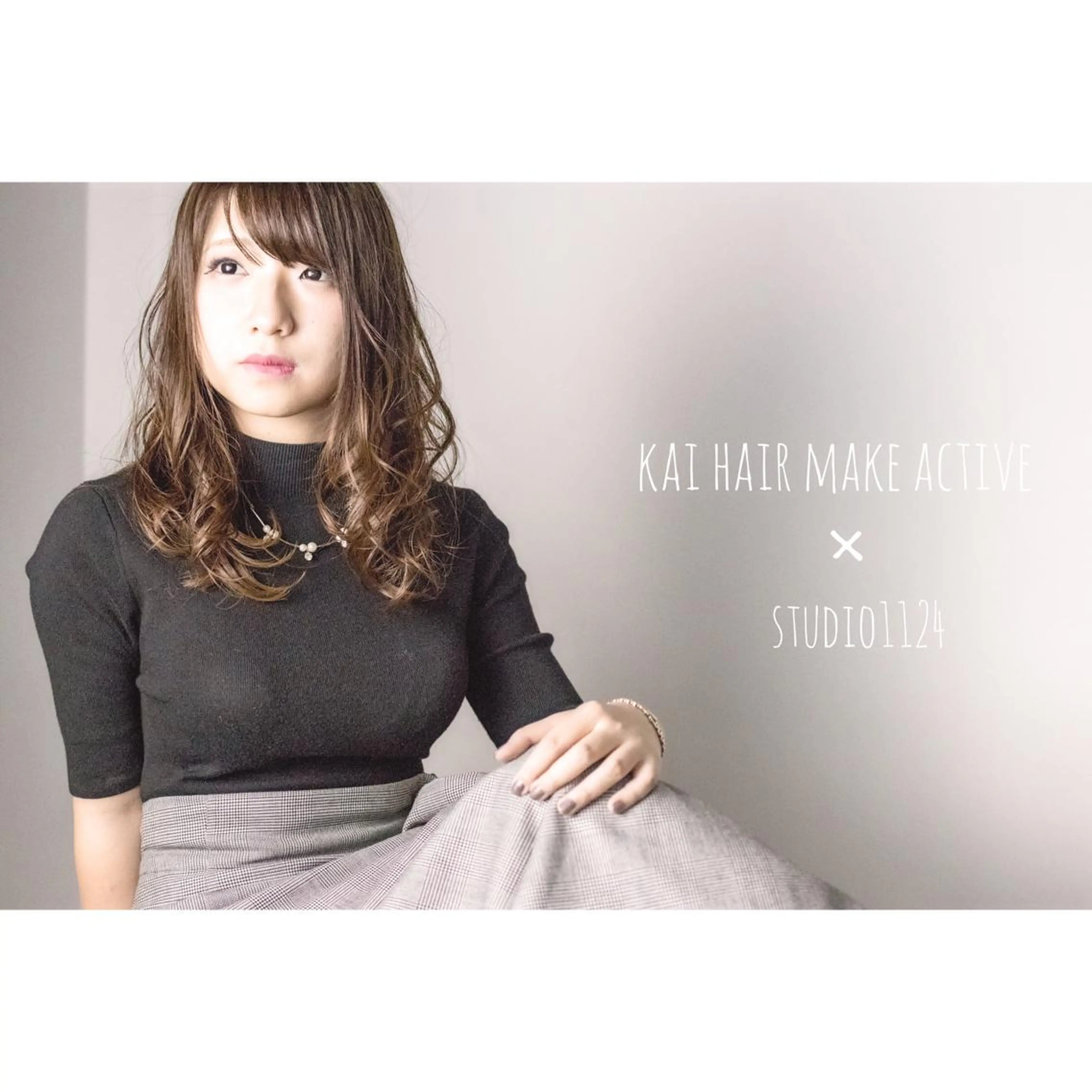 セミロング ヘアアレンジ 撮影モデル 坂東 秀幸のヘアスタイル