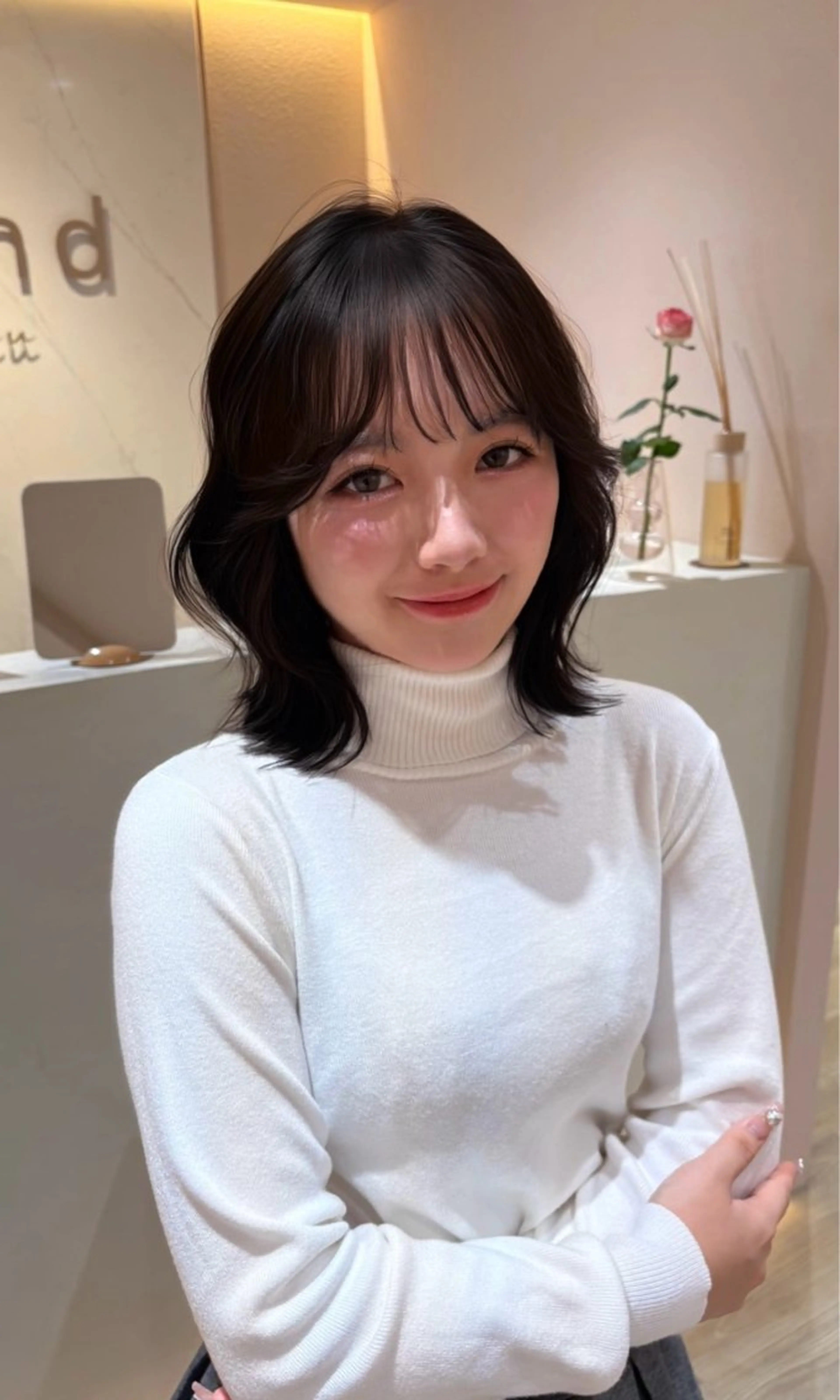 ミディアム レイヤーカット/ 透明感カラー/めいのヘアスタイル