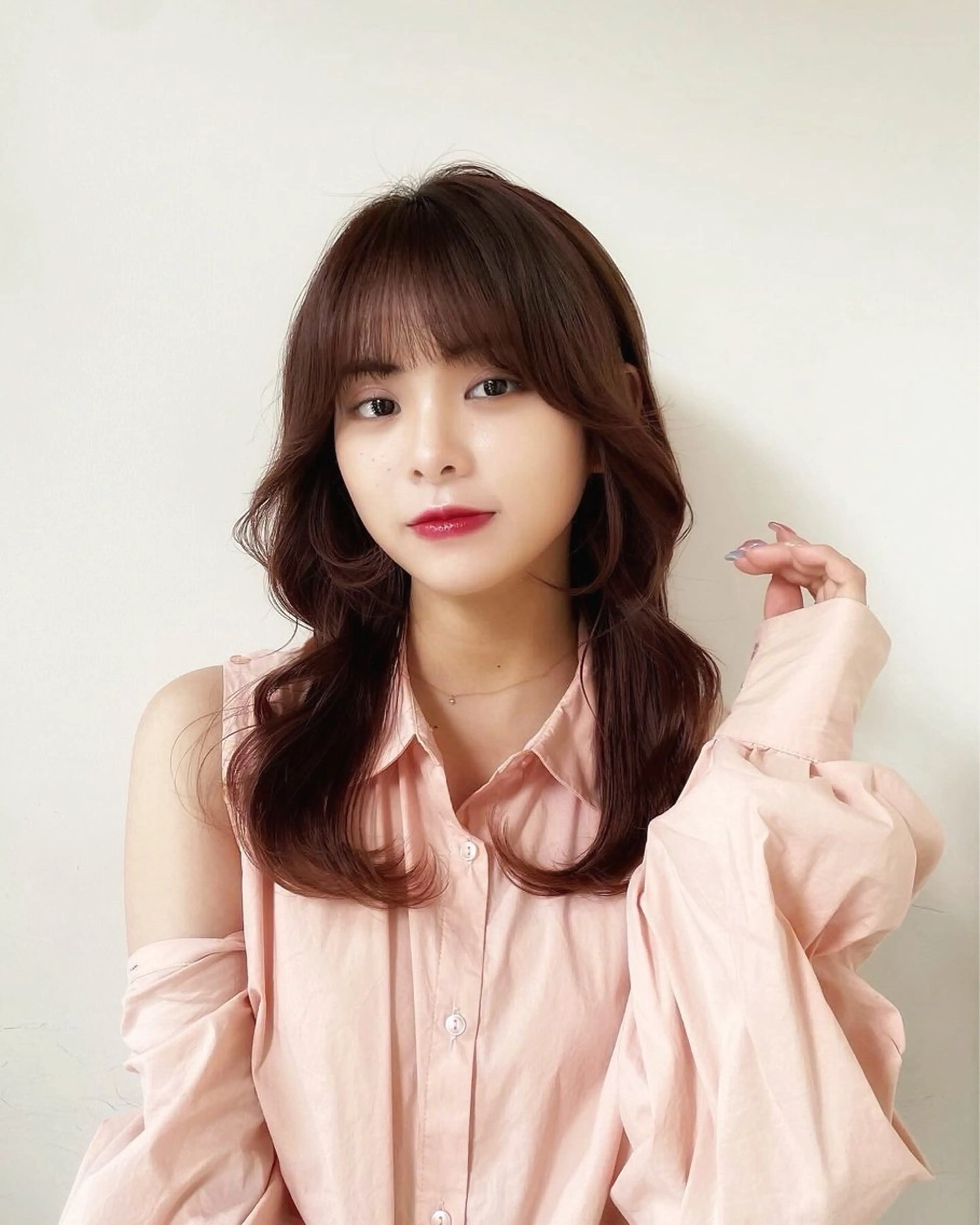 セミロング カラー ブラウンカラー ピンクカラー ピンクブラウン くびれヘア レイヤーカット カット ヘアカラー トリートメント ❤️ショートカット ・顔周りカット❤️のヘアスタイル