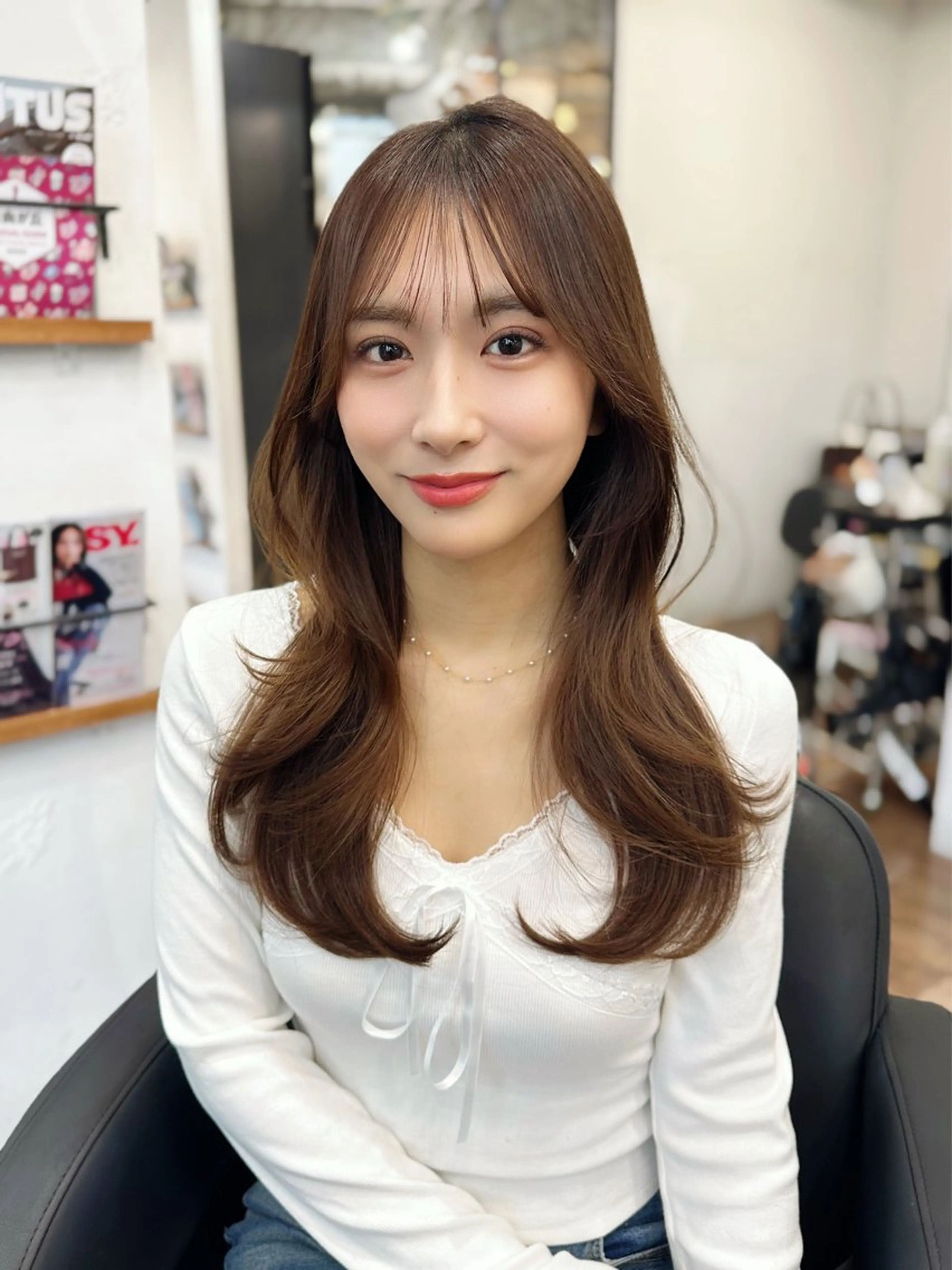 ロング 韓国風ヘア レイヤーカット レイヤー/顔周り 田山　穂波のヘアスタイル