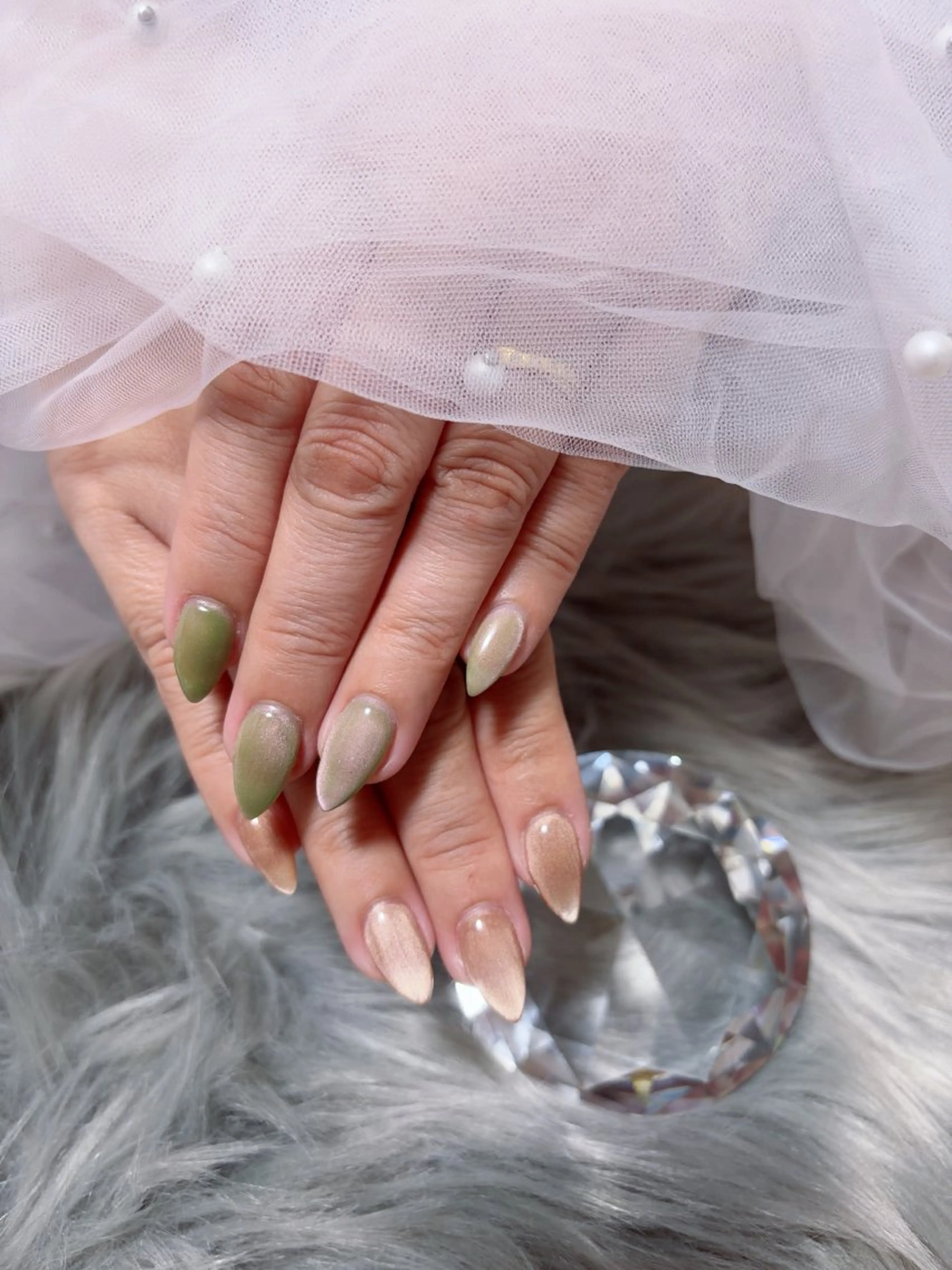 セミロング ハンドネイル milinail 莉奈のネイルデザイン