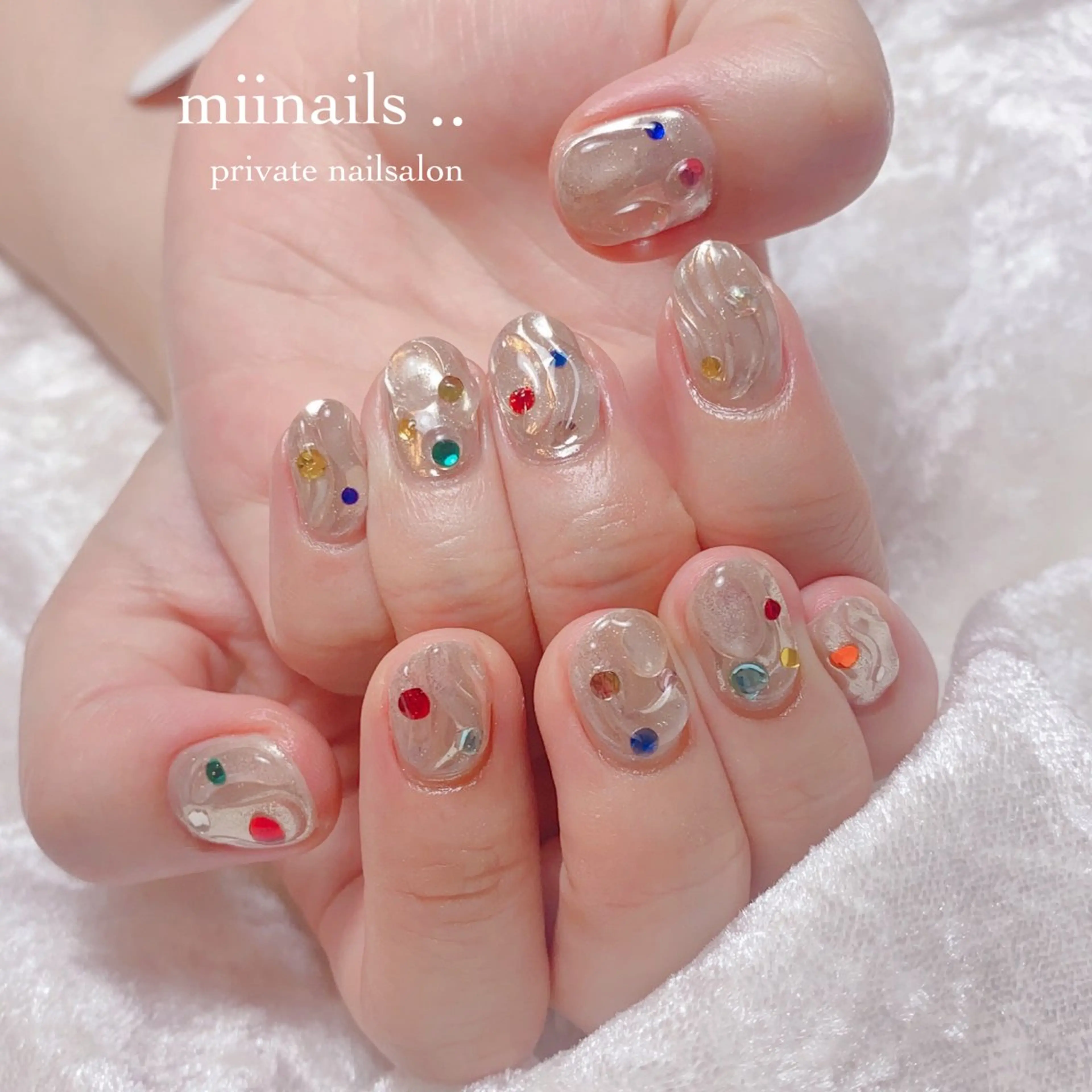 ネイル 韓国ネイル ニュアンスネイル ワンホンネイル ハンドネイル nailsalon miinailsのネイルデザイン