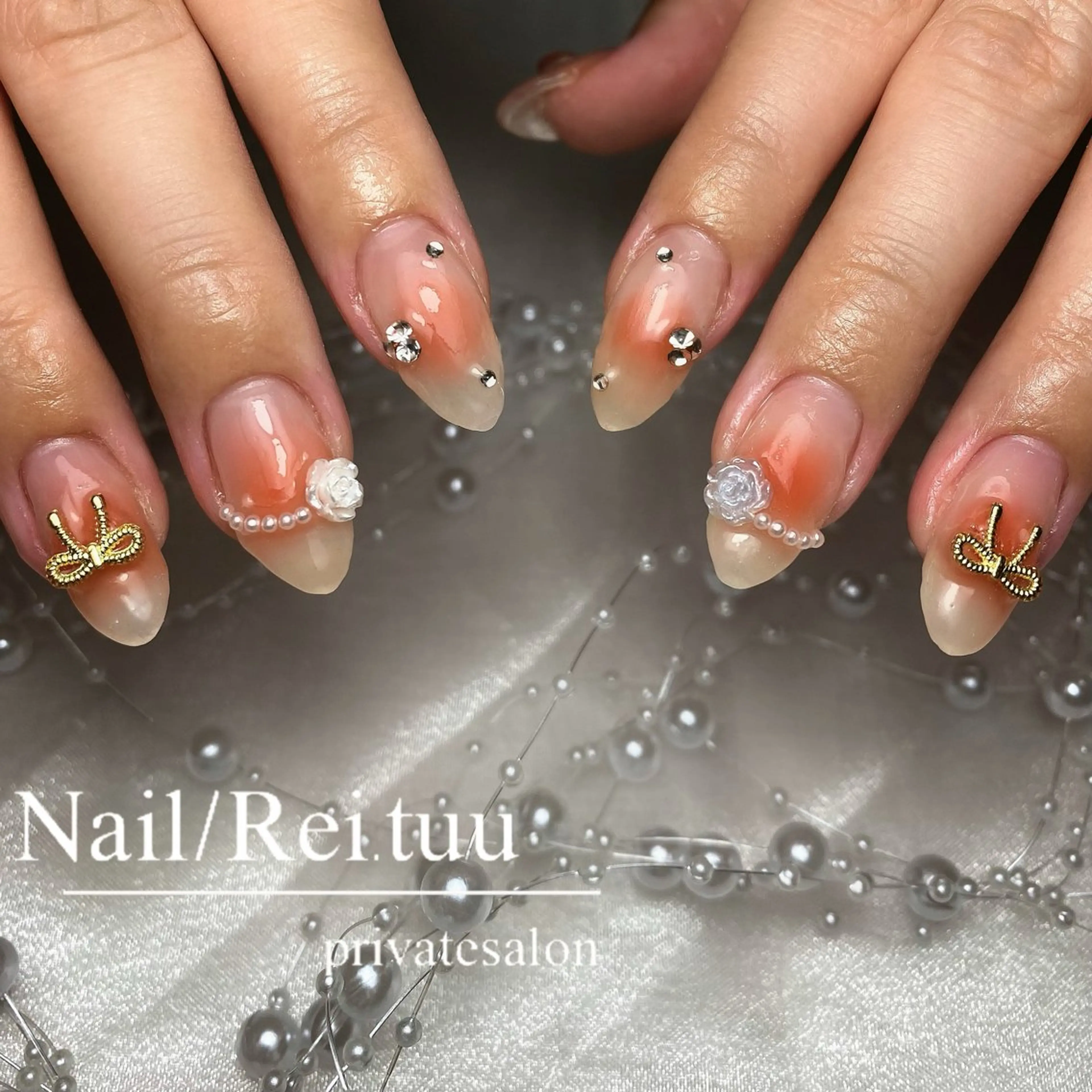 ネイル チークネイル フラッシュネイル フットネイル フレンチネイル グラデーション Nailsalon / Rei.tuuのネイルデザイン