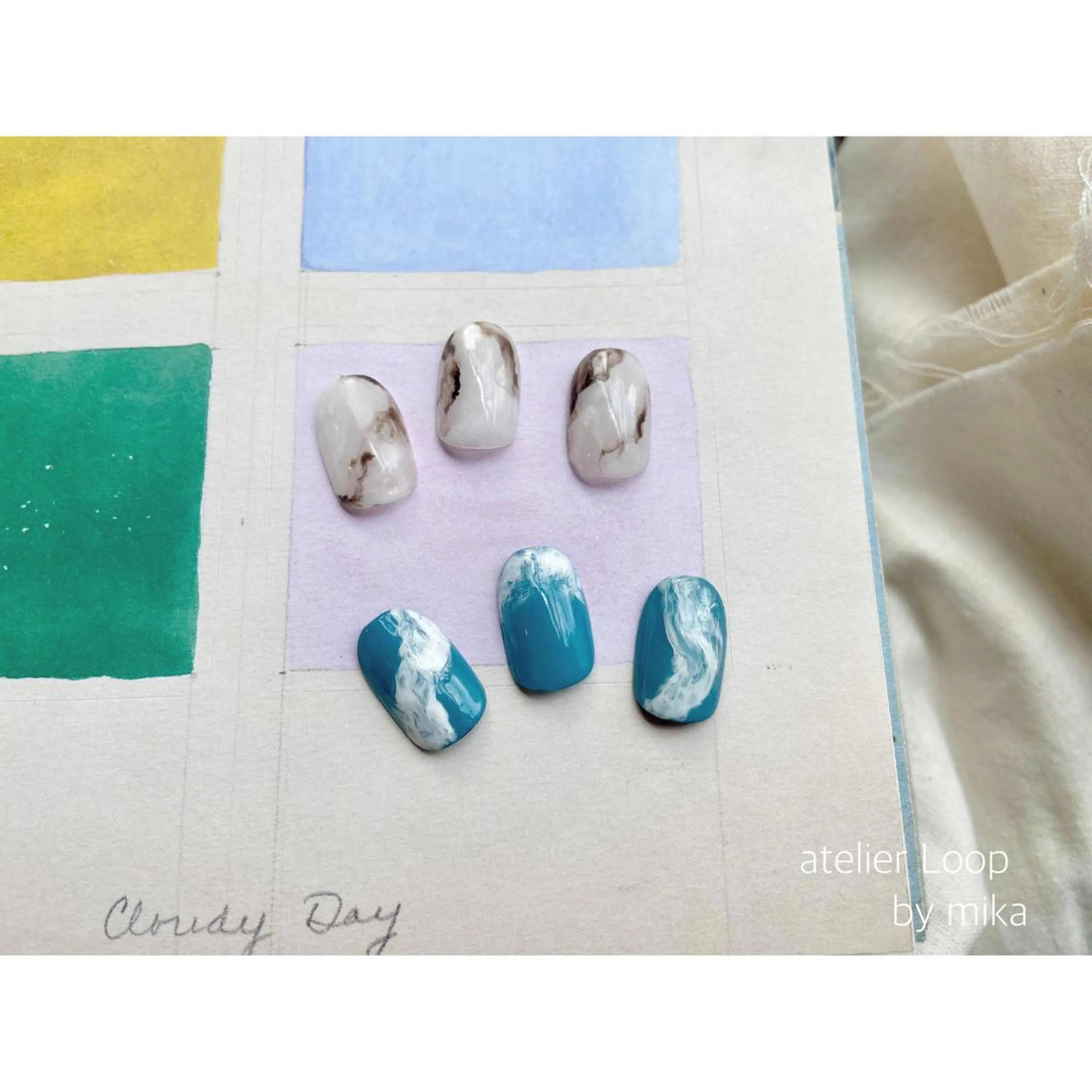 ネイル アートネイル カジュアル クリアネイル ジェルネイル 持ち込み atelierLoopbyshiho所属・atelier Loop♪MIKAのネイルデザイン