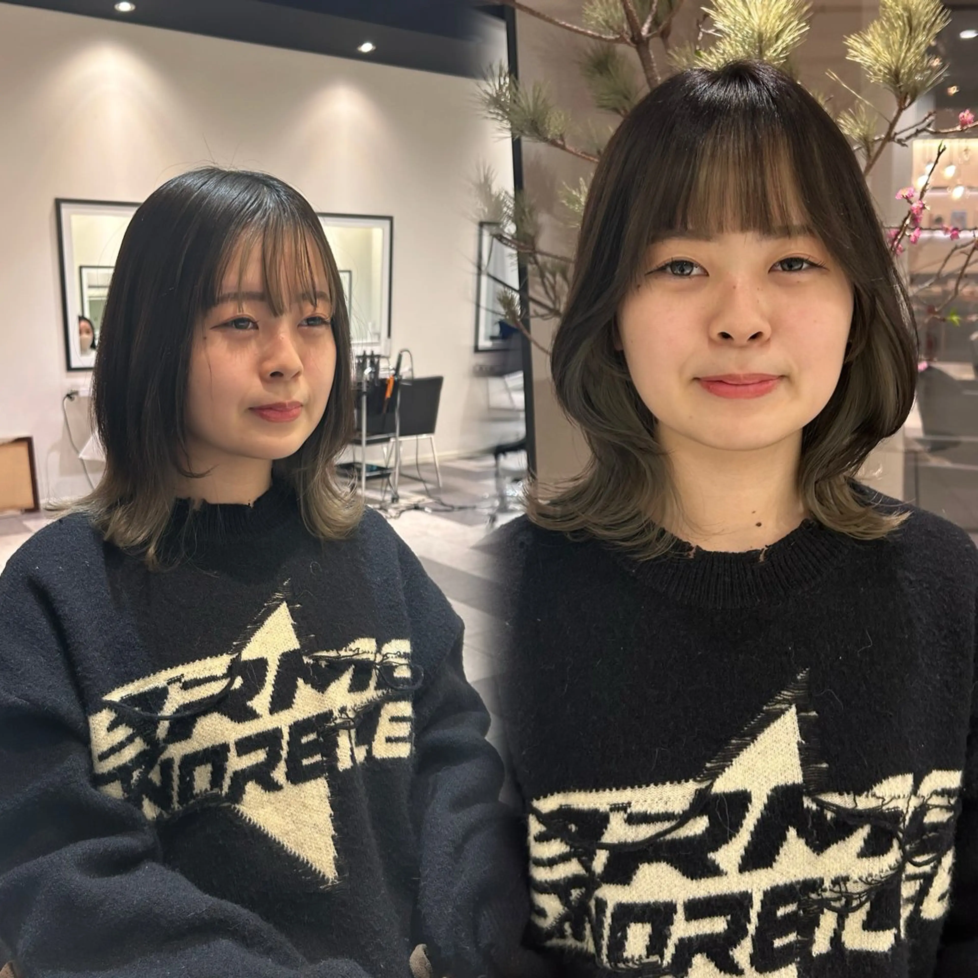 ミディアム カラー 中原 優美のヘアスタイル