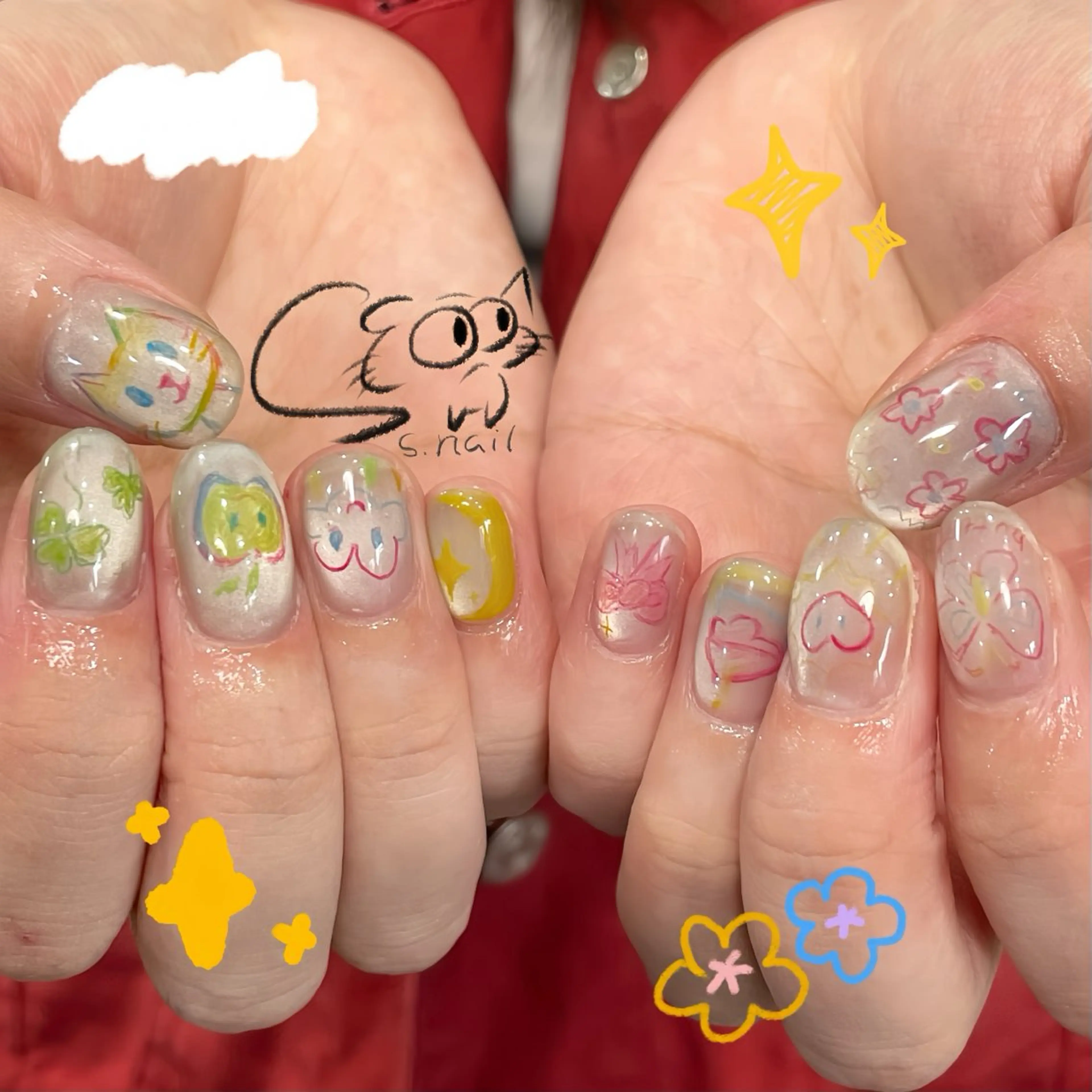 ネイル チークネイル フレンチネイル グラデーション マグネットネイル ワンカラーネイル ハンドネイル S.nail所属・S.nail _のネイルデザイン