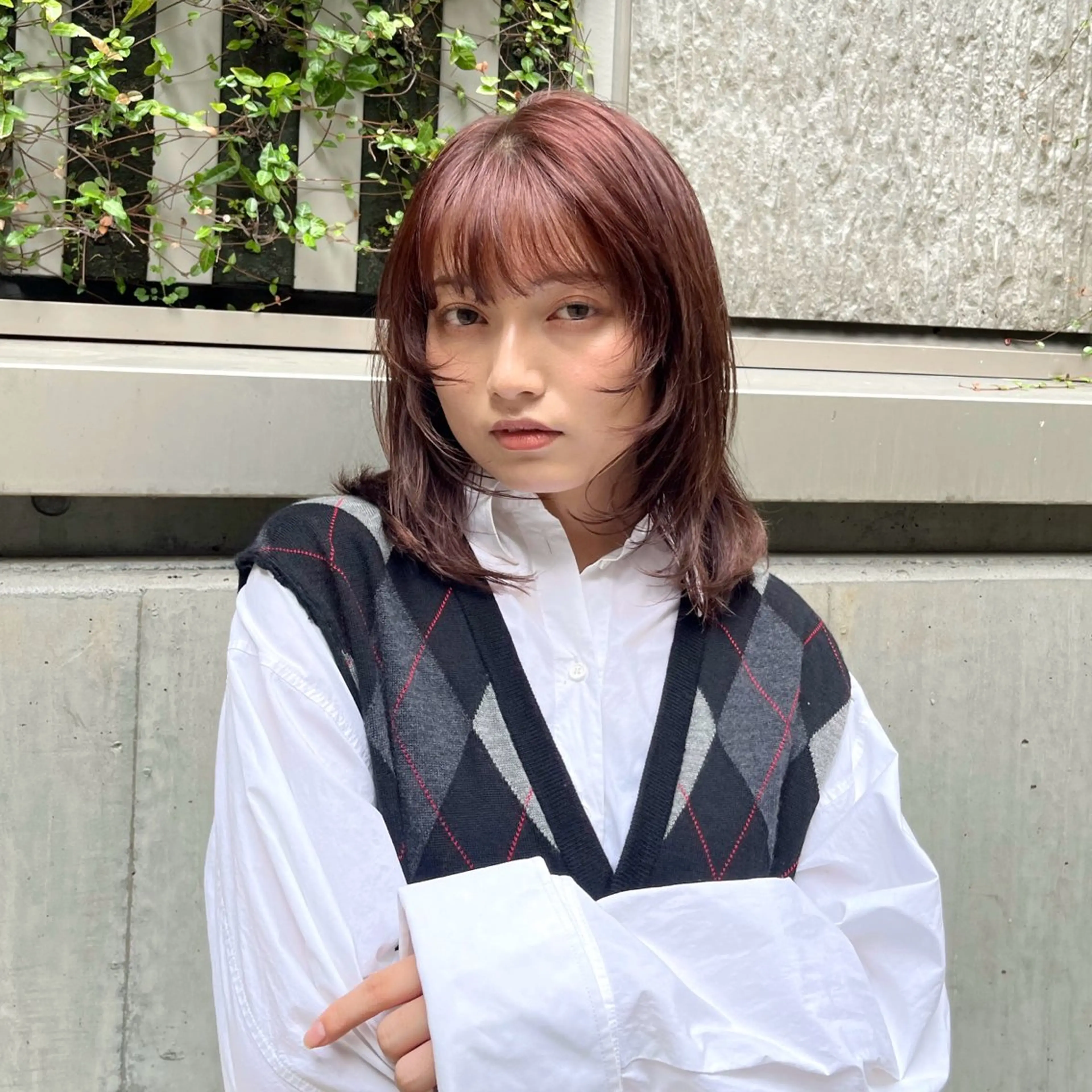 ミディアム カット ヘアカラー トリートメント RIKU/ナチュラル 似合わせ🌱のヘアスタイル