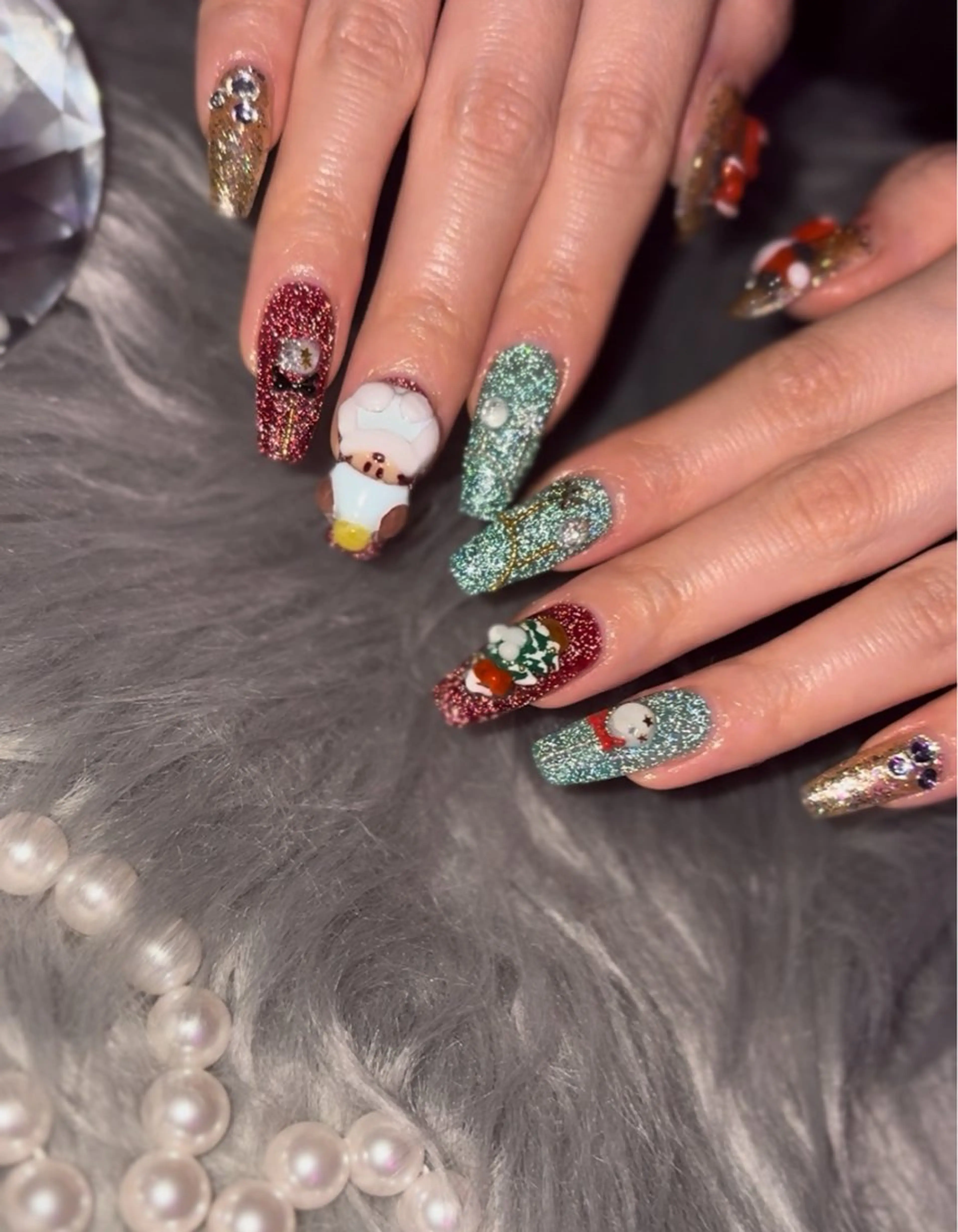 ネイル フラッシュネイル 冬ネイル クリスマス ハンドネイル プライベートネイルサロン~Lani~所属・La niのネイルデザイン