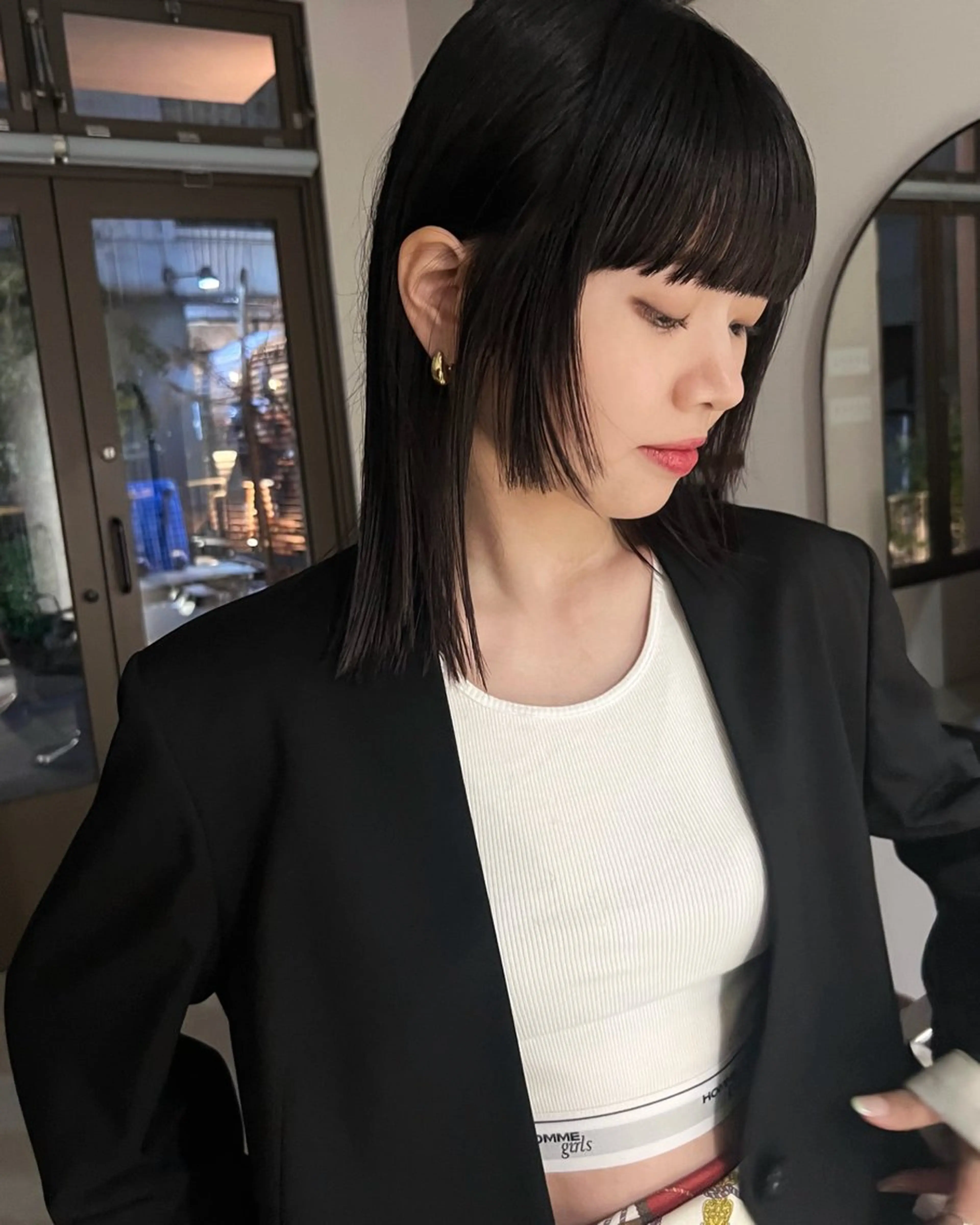 ミディアム 顔周りカット 丹治 一輝ボブ/ショートのヘアスタイル