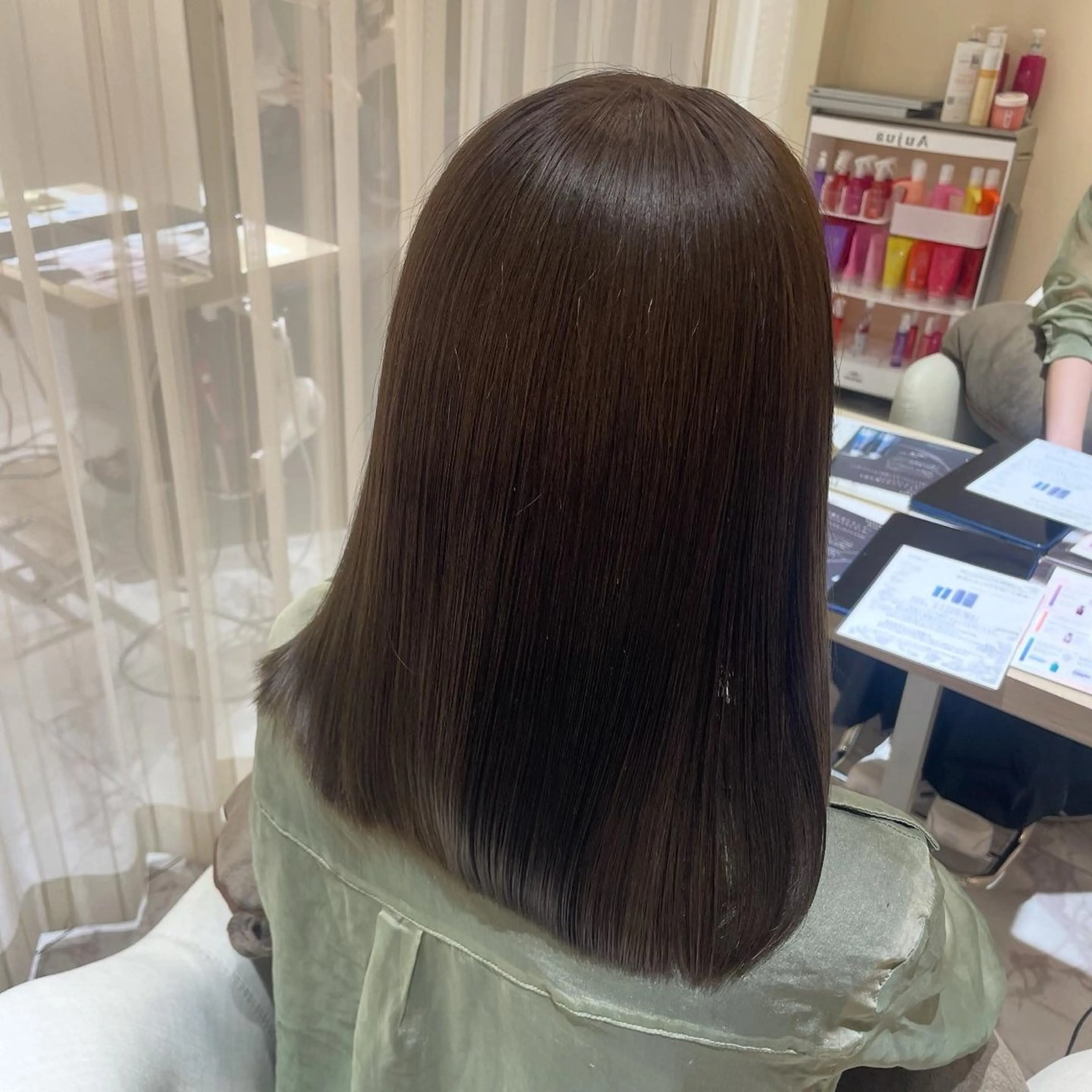 セミロング ヘアカラー トリートメント ヘッドスパ マホ/日吉/髪質改善 /レイヤー/ガーリーのヘアスタイル