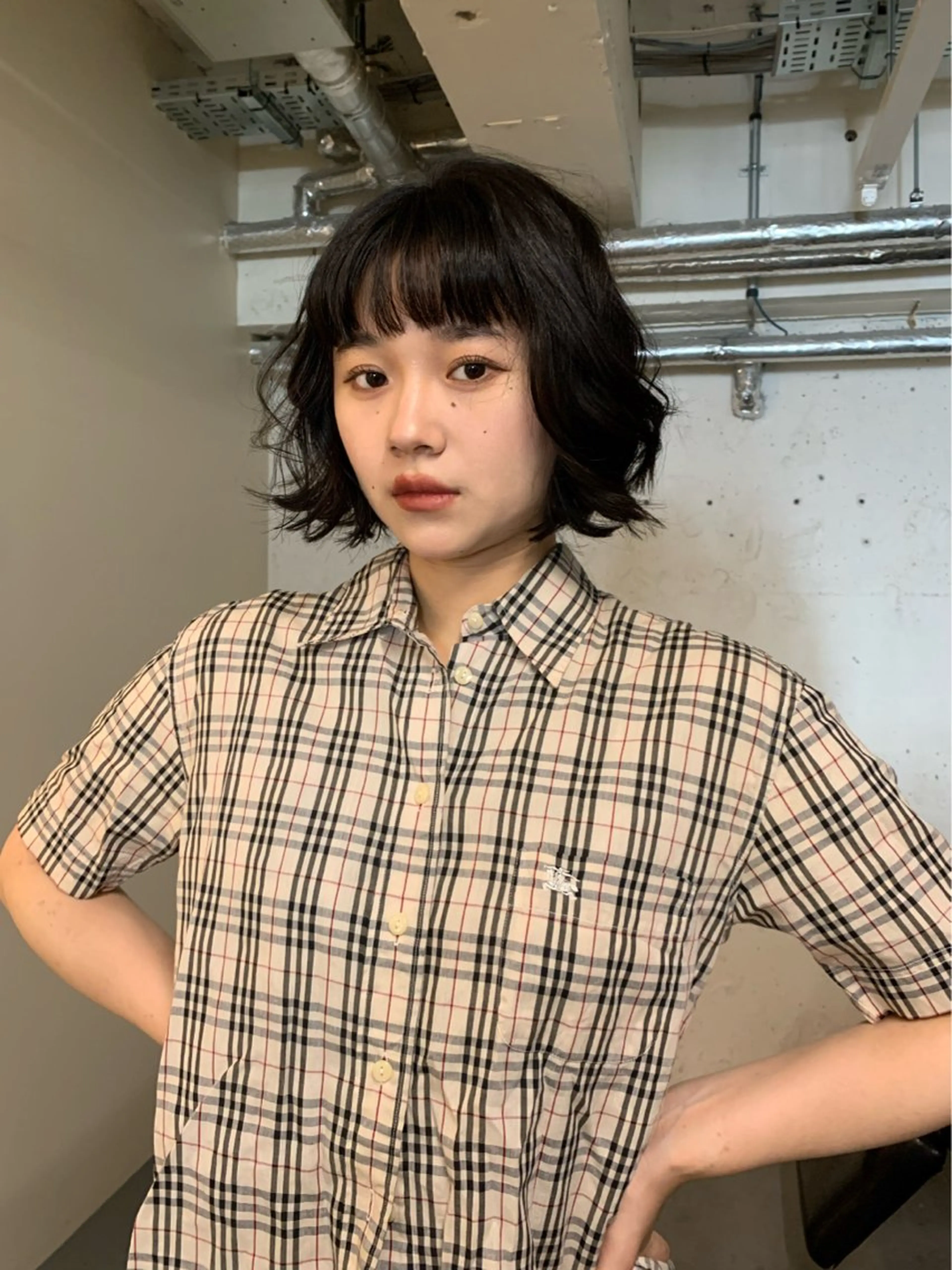 ミディアム カラー パーマ ハッシュカット/ MAYAのヘアスタイル