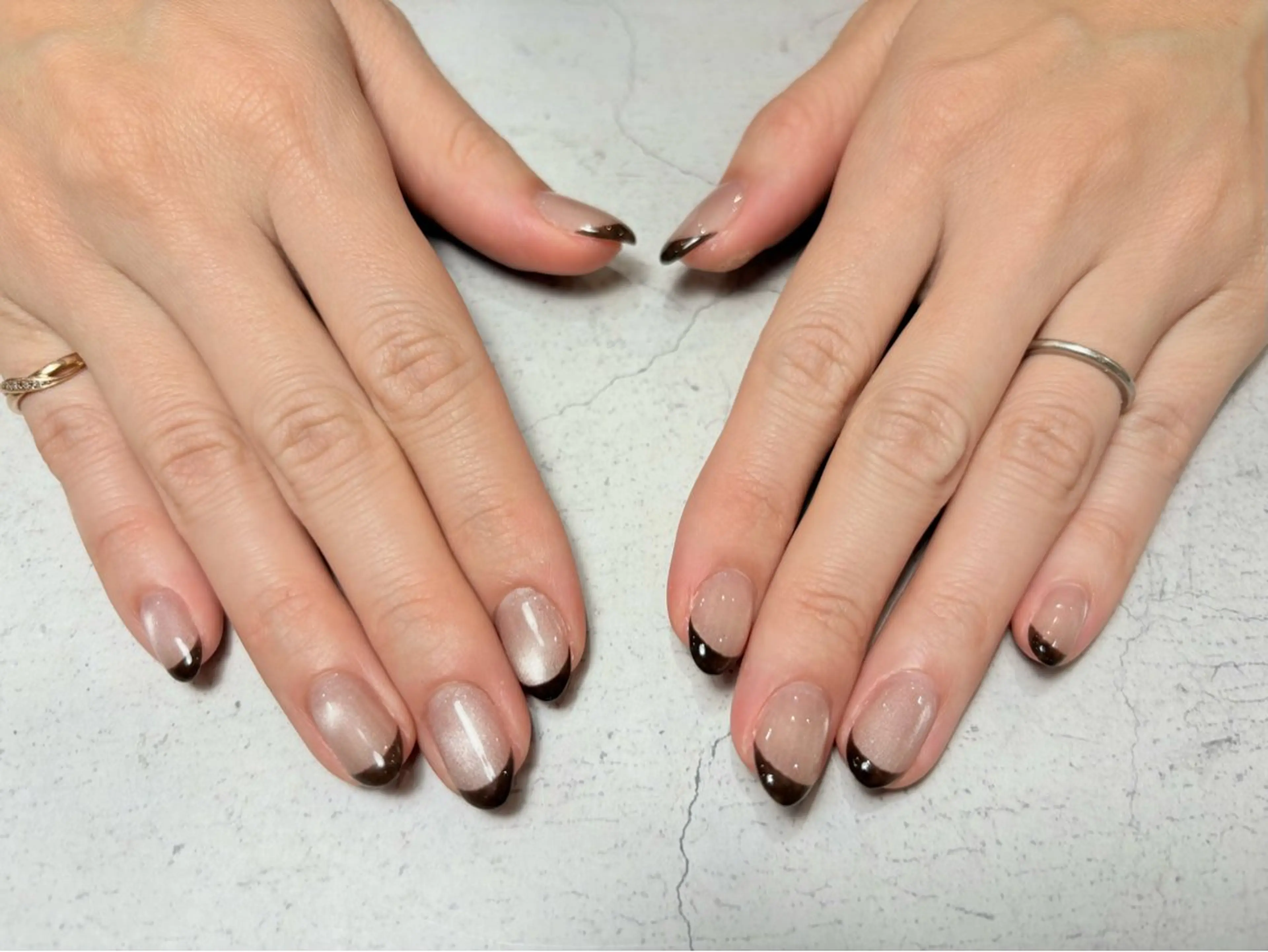 ネイル フレンチネイル マグネットネイル ハンドネイル Plus Ehiku /Ayakaのネイルデザイン