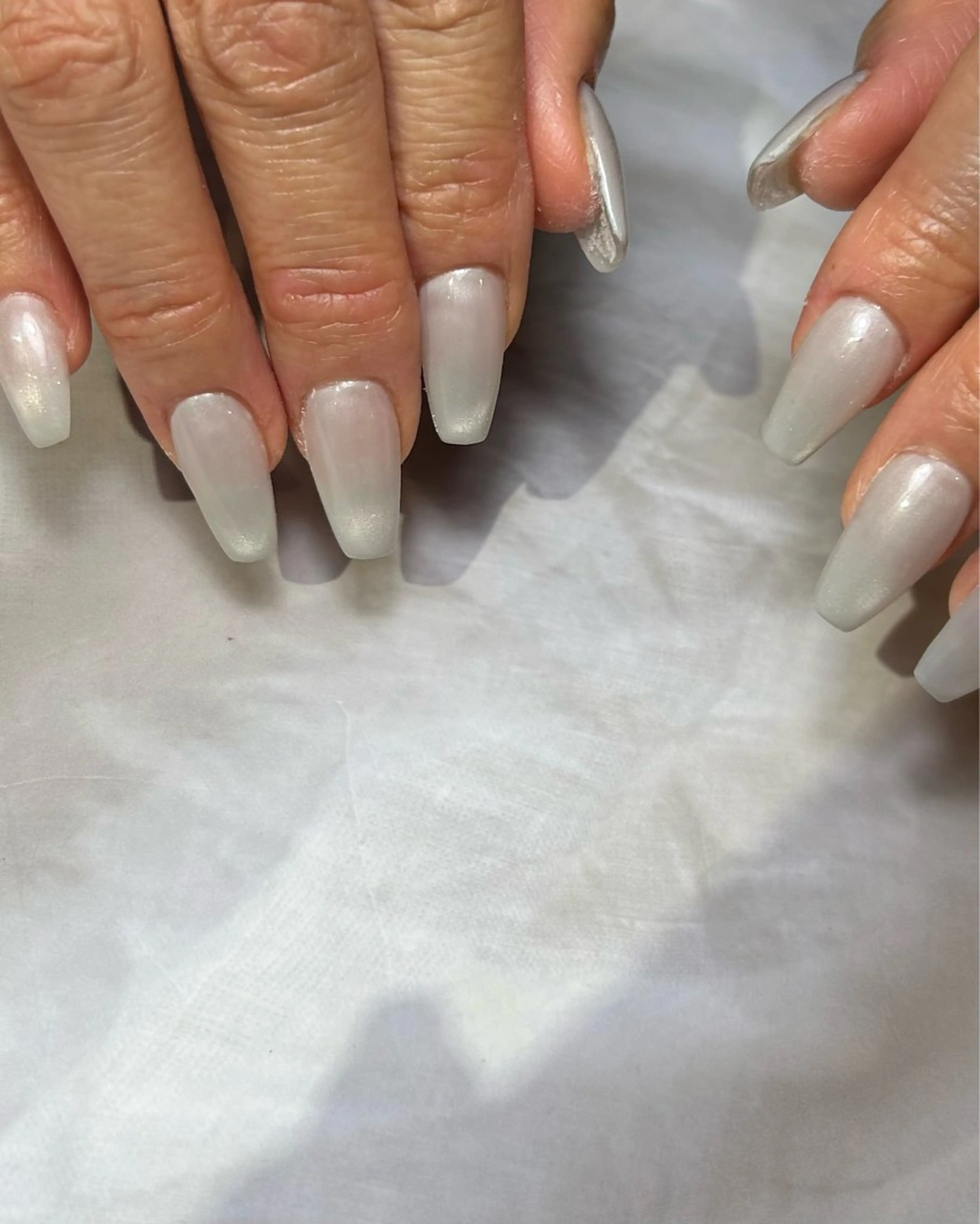 ネイル スカルプネイル ホワイト ハンドネイル Reflection marikoのネイルデザイン