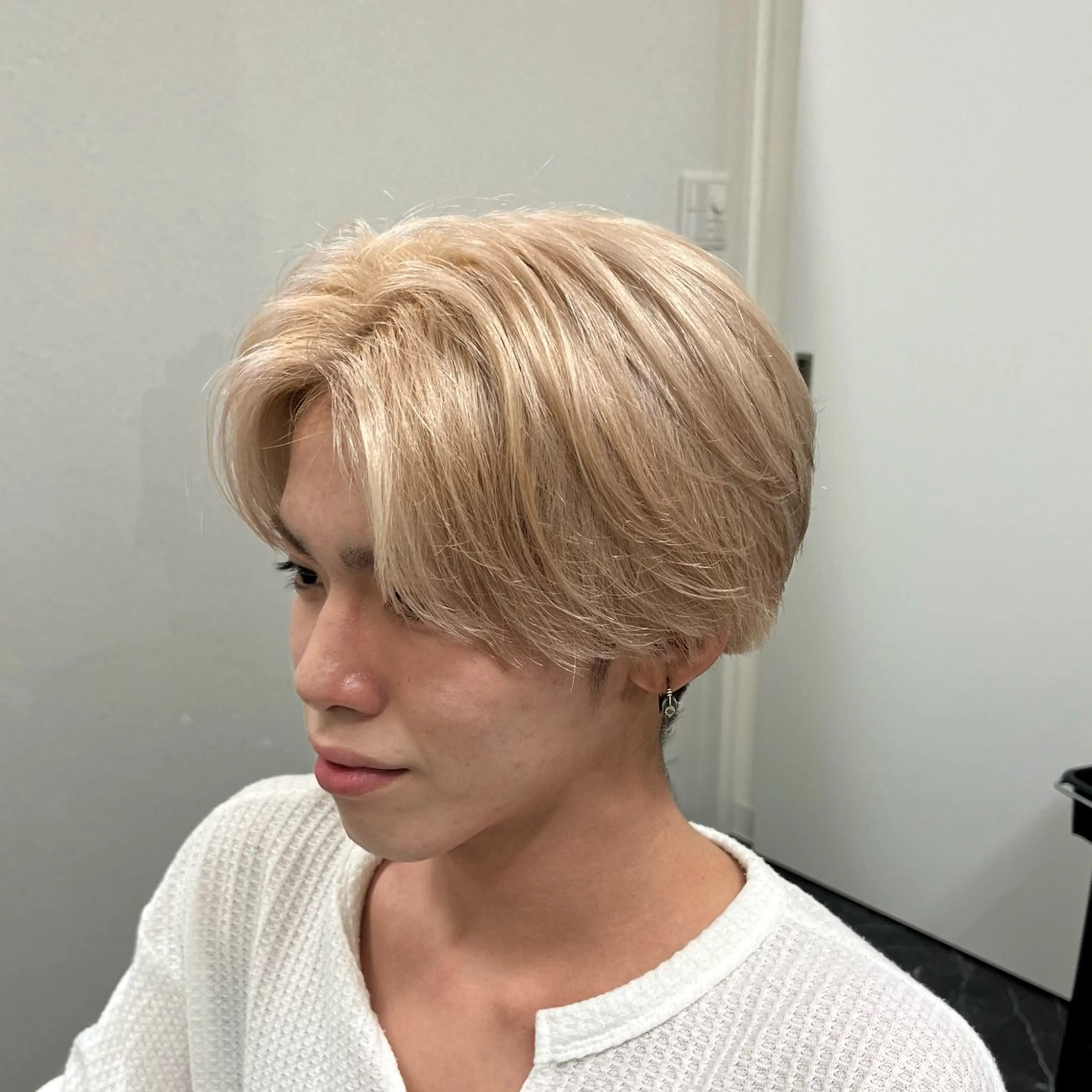 カラー メンズ メンズブリーチ メンズハイトーン ベージュカラー 黒髪 ブリーチ ヘアカラー ハイトーン/ 髪質改善/上質艶髪のヘアスタイル