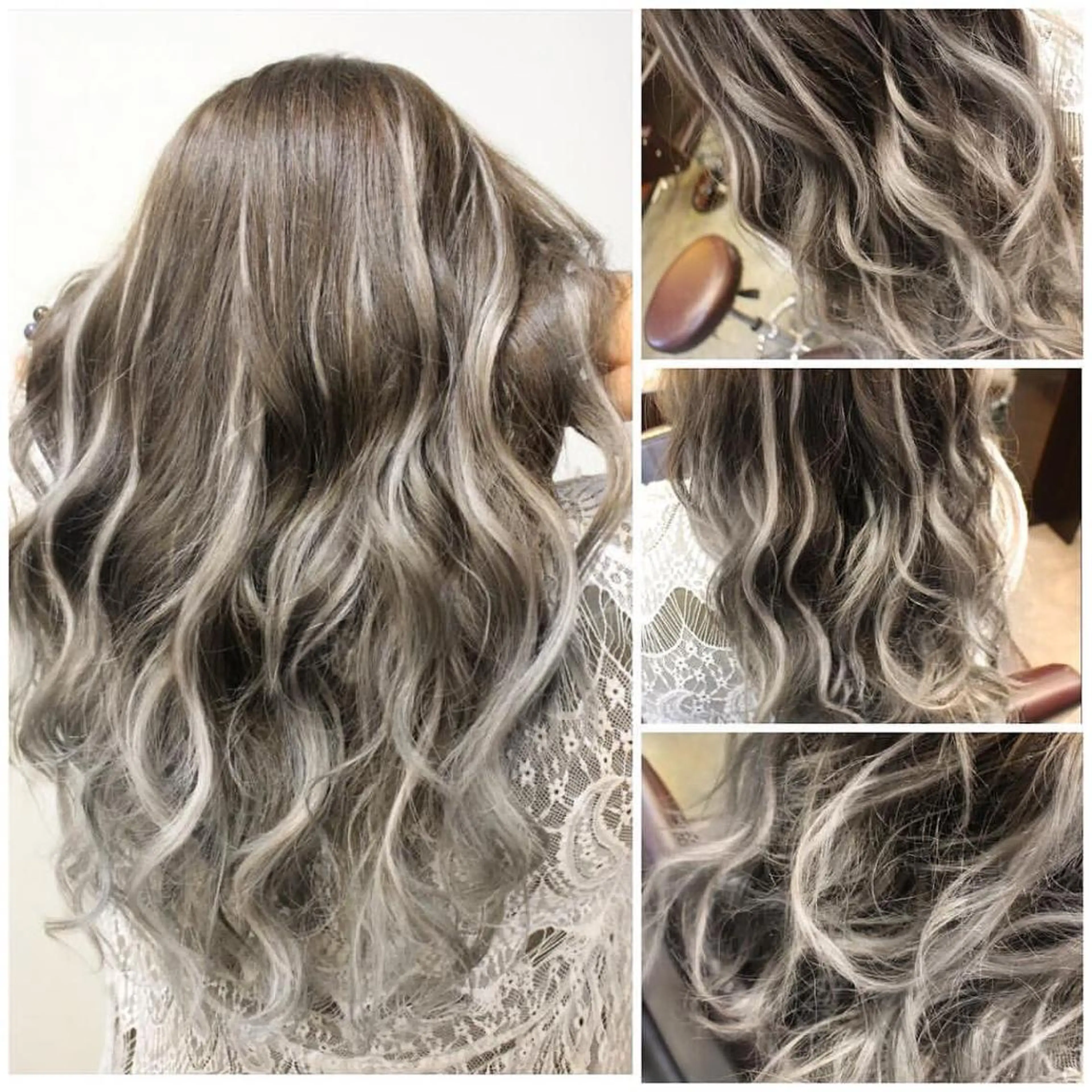 セミロング カラー ヘアアレンジ アッシュ グラデーションカラー ハイライトカラー メッシュ ホワイトアッシュ Shelltie Fiel (シェルティフィエル)所属・次世代シールエクステ 錦糸町 小泉 朋之のヘアスタイル