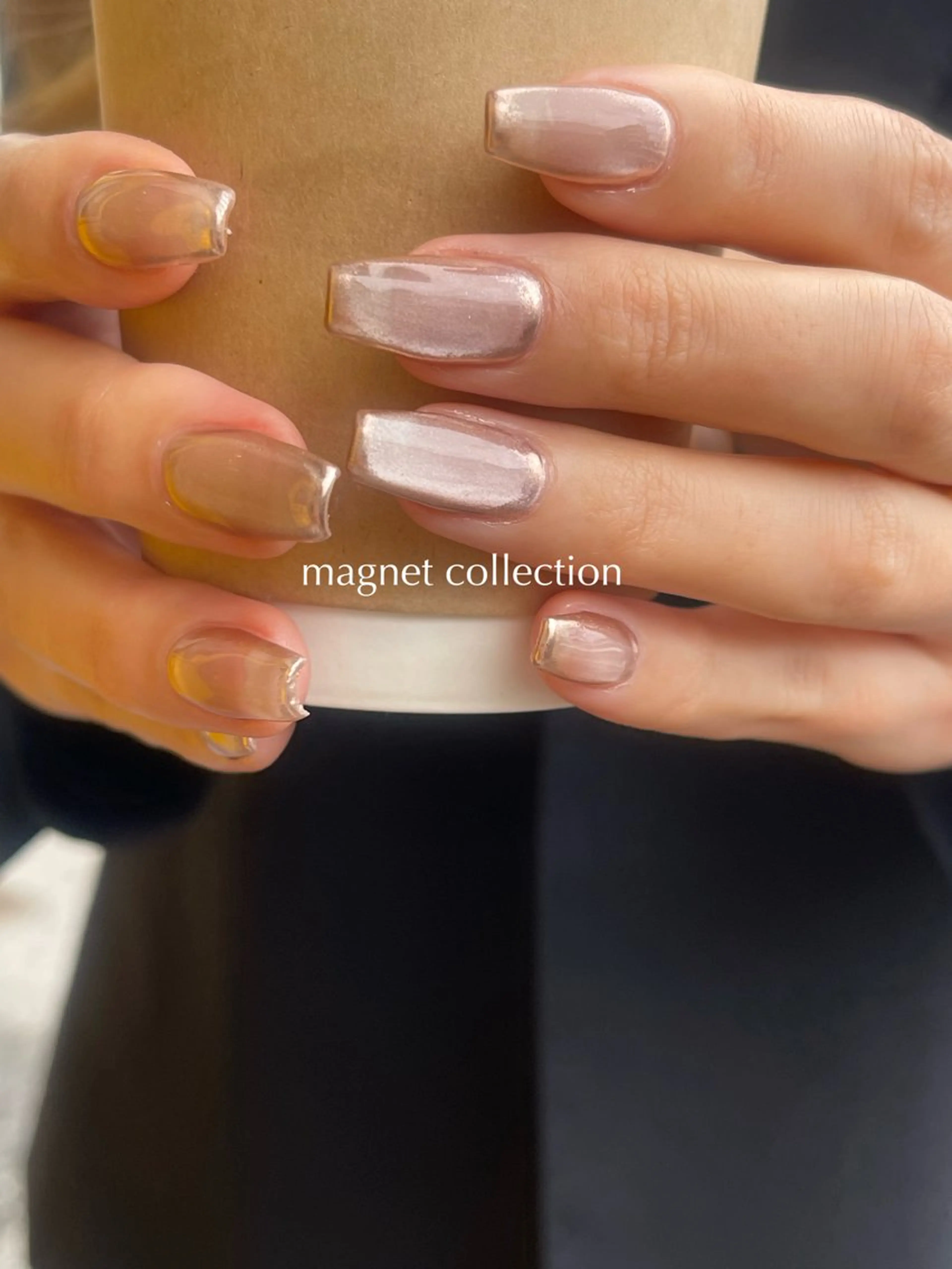 ネイル マグネットネイル シンプルネイル 冬ネイル ハンドネイル leaaloha　byBROWN HAIR所属・レアアロハ宇都宮 /ネイル.メンズ脱毛のネイルデザイン