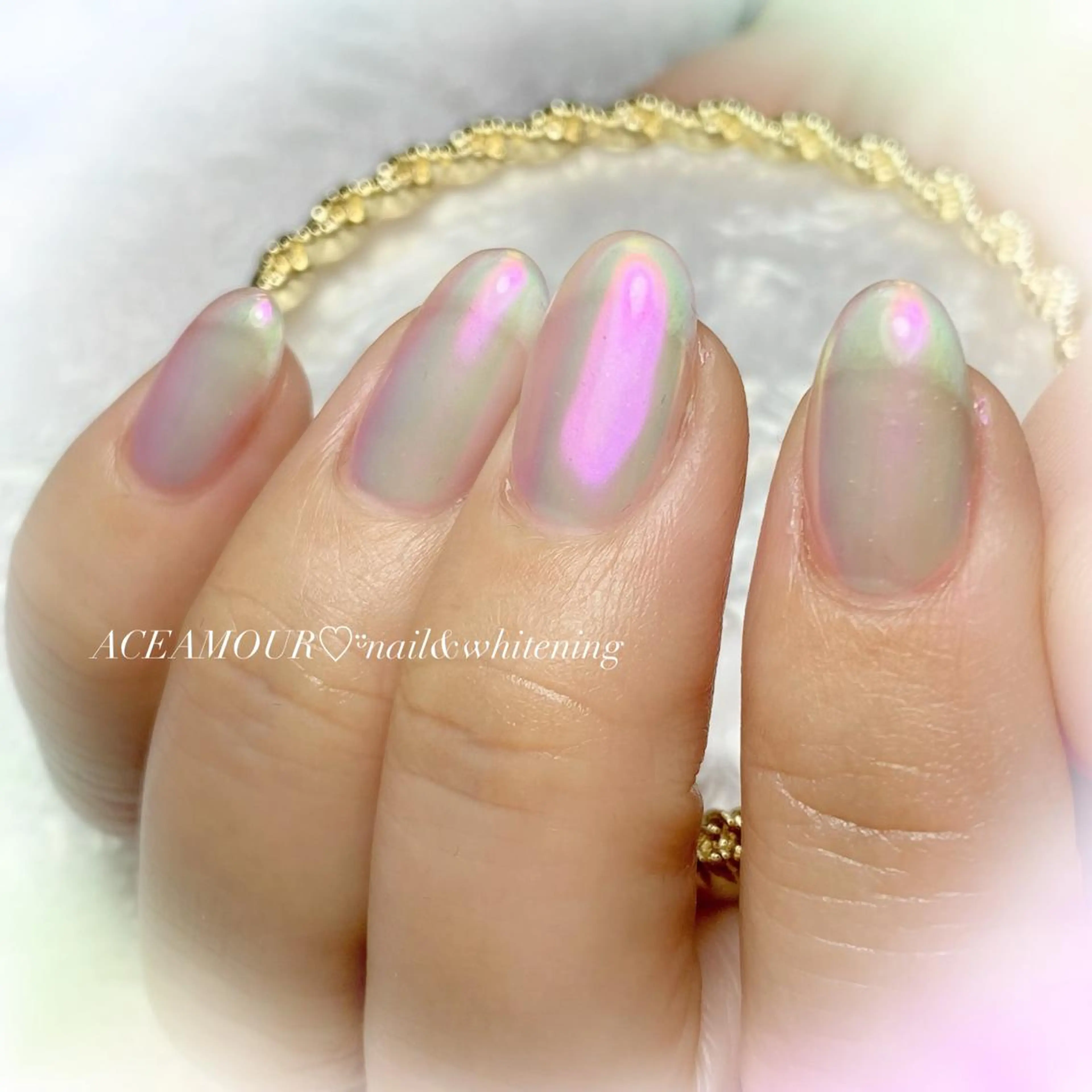 ネイル オーロラネイル シンプルネイル ネイル/耳つぼ /新ホワイトニングのネイルデザイン