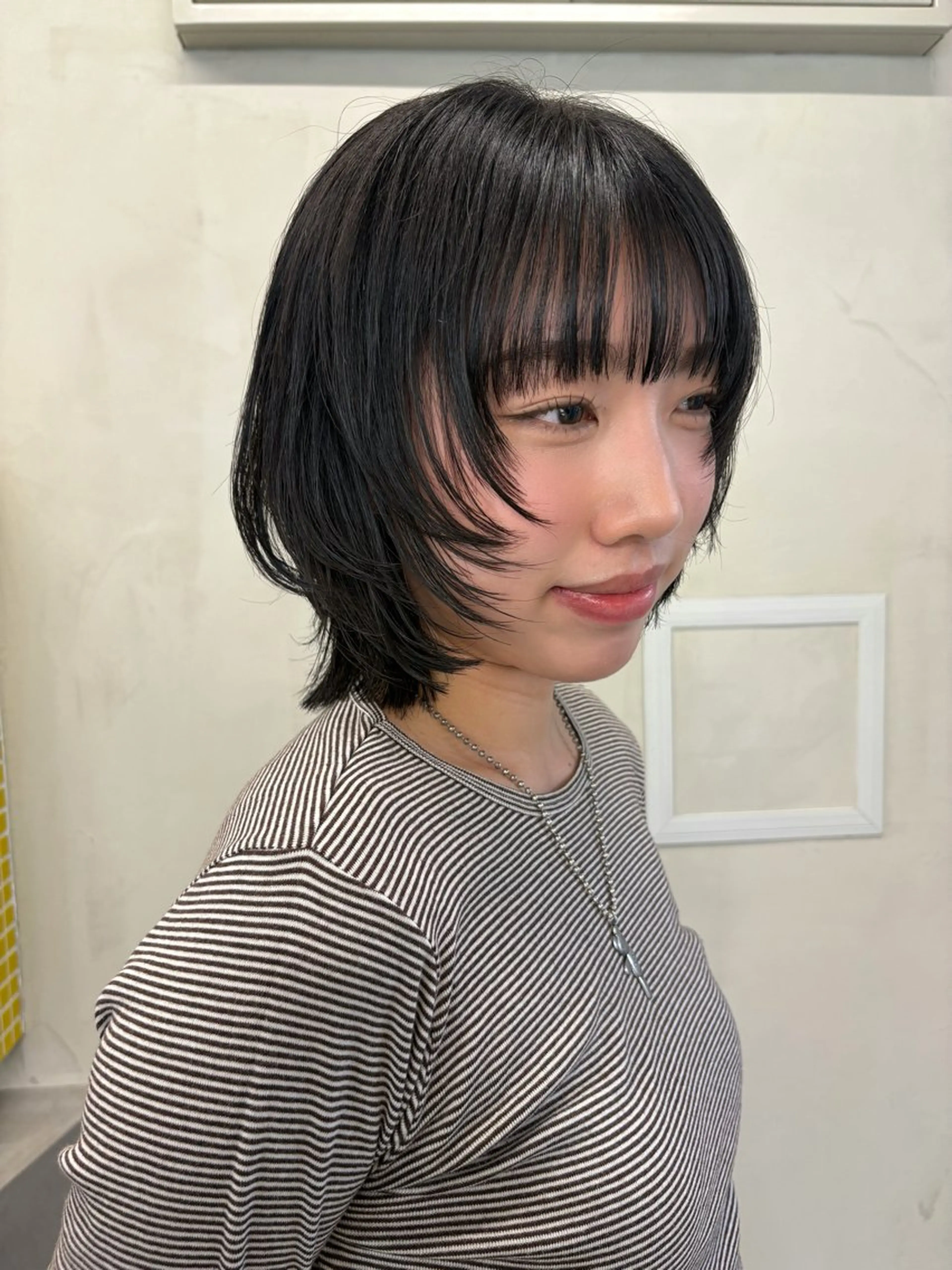 ミディアム カラー カット ヘアカラー トリートメント レイヤー/柔色 カラー/SAkiのヘアスタイル