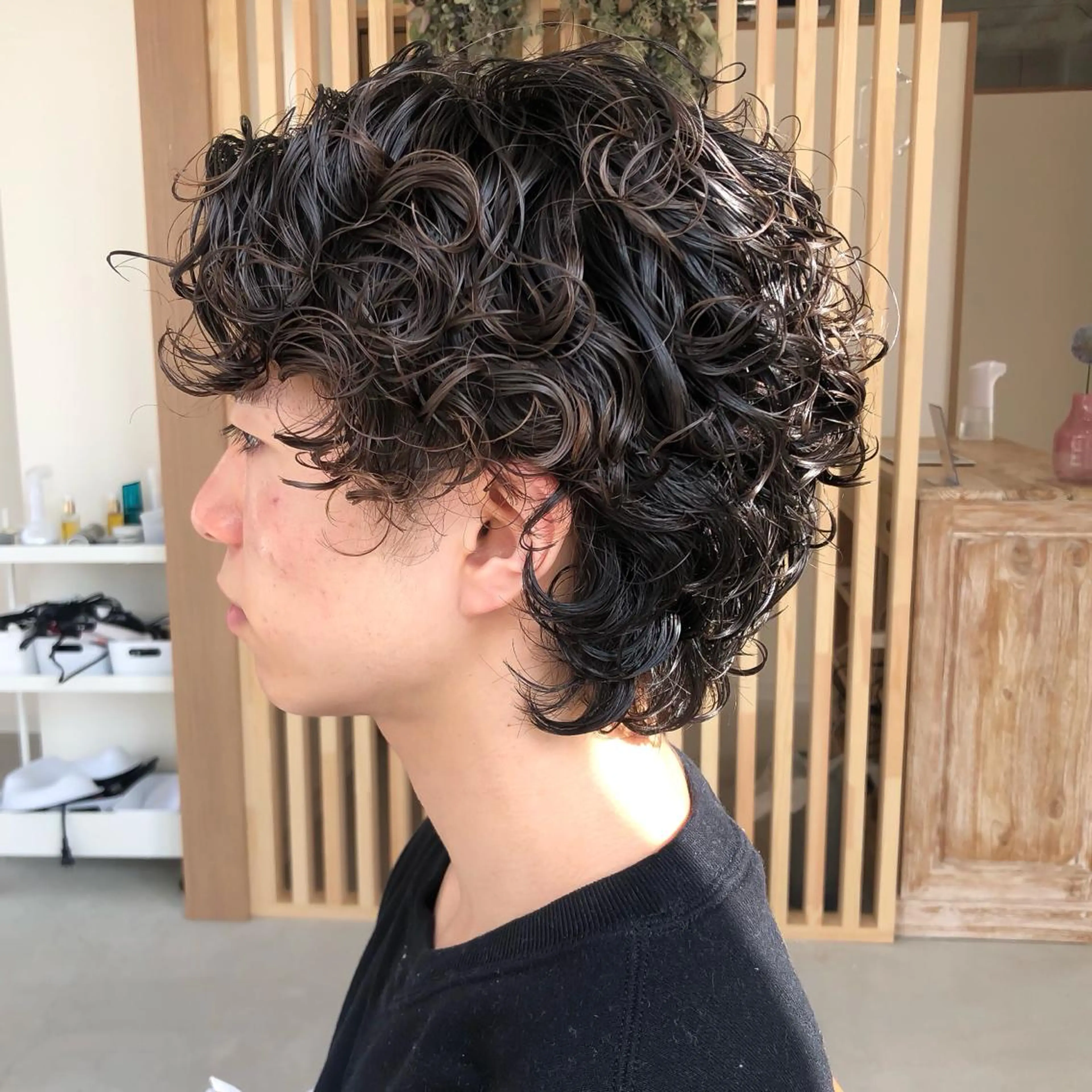 パーマ メンズ メンズウルフカット ウルフカット エトウリクシ パーマ美容師のヘアスタイル