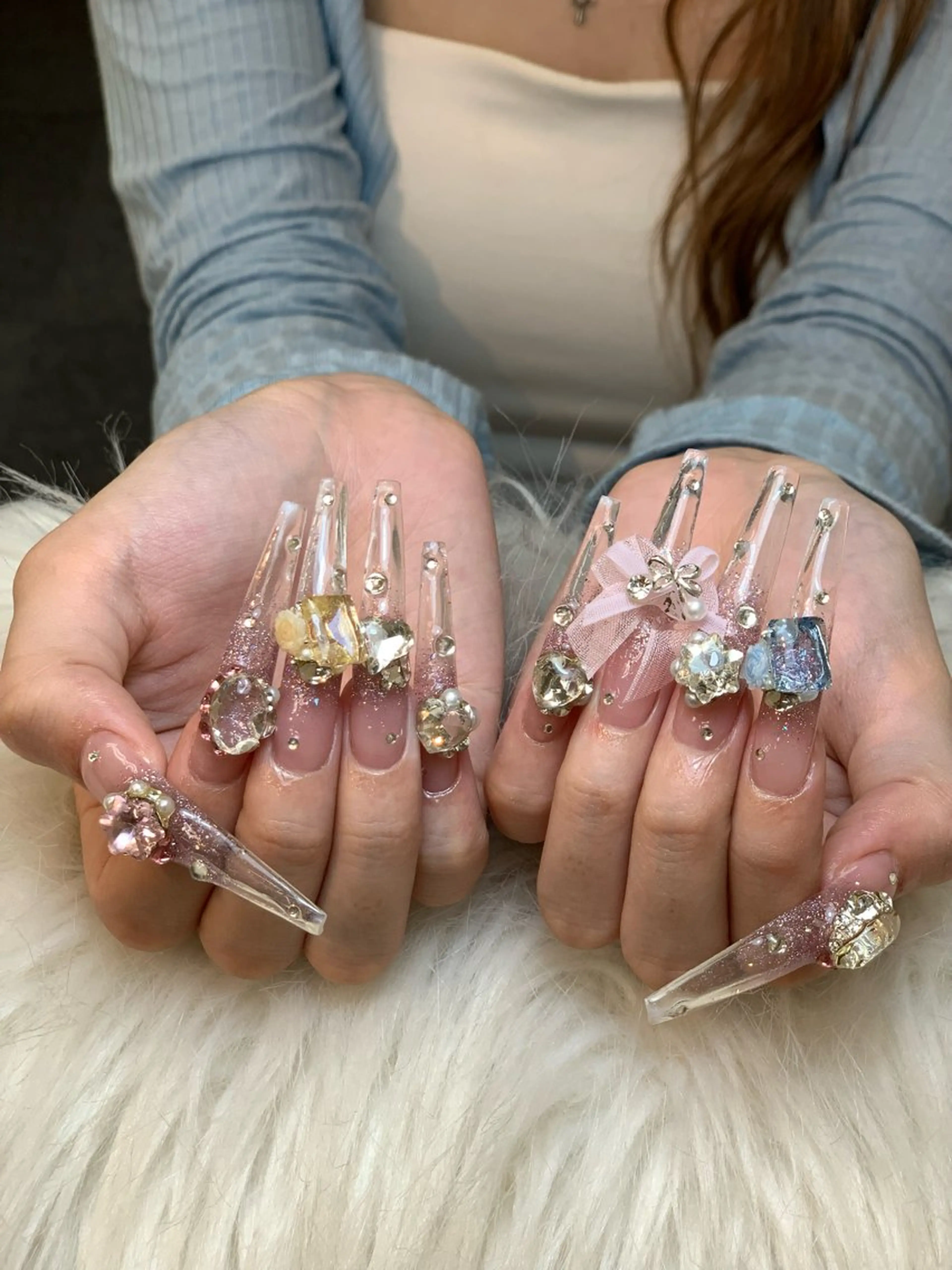 ネイル アートネイル 長さ出し ジェルネイル マグネットネイル ニュアンスネイル ハンドネイル Cloudy Chan Nailのネイルデザイン