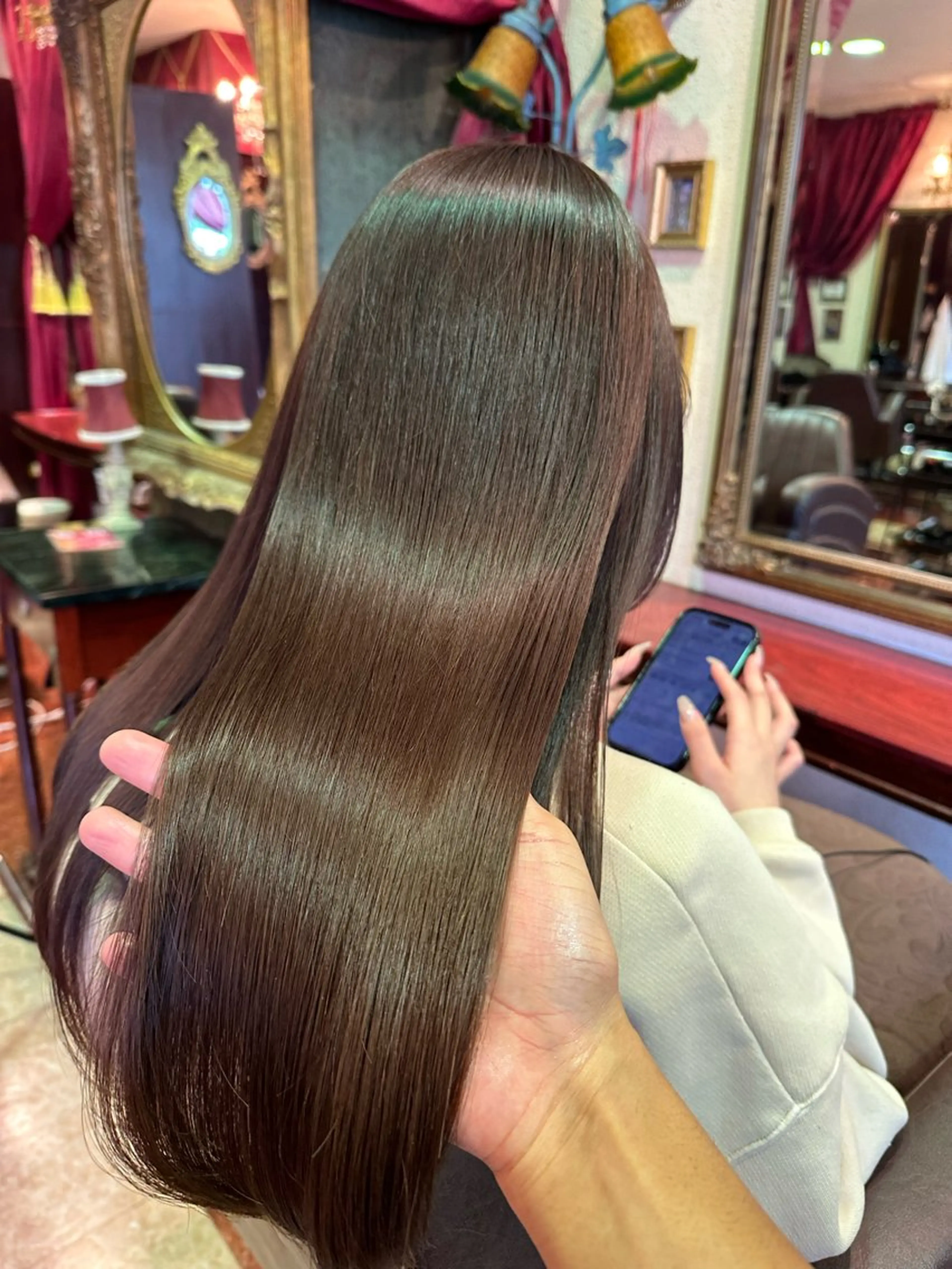 ロング カラー ブラウンカラー トリートメント カット ヘアカラー トリートメント 【レイヤー/韓国風 /髪質改善】RINのヘアスタイル