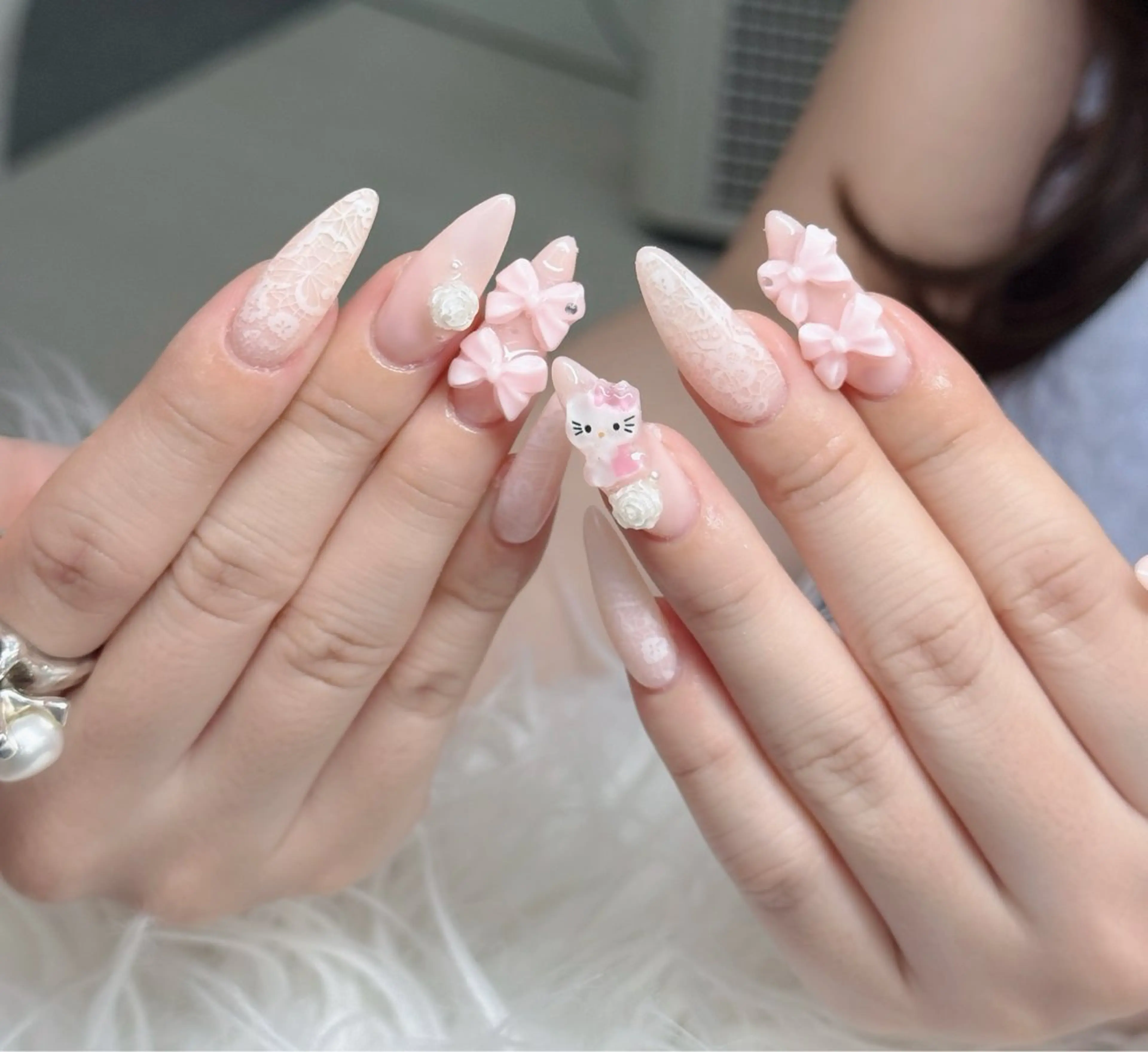 ネイル フットネイル フレンチネイル グラデーション 韓国ネイル ロングネイル Hani Nail Salonのネイルデザイン