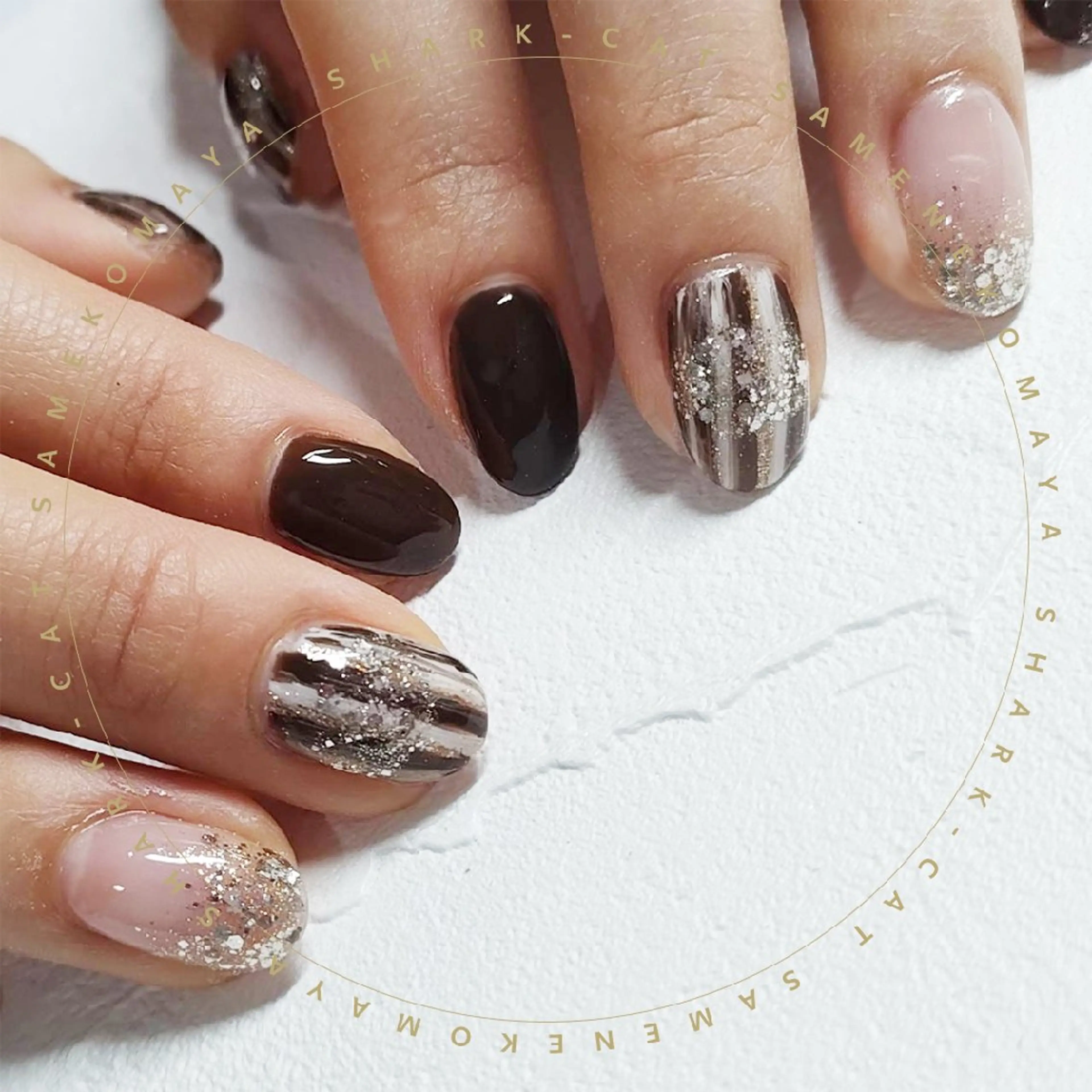 ネイル サメ猫 マーヤのネイルデザイン