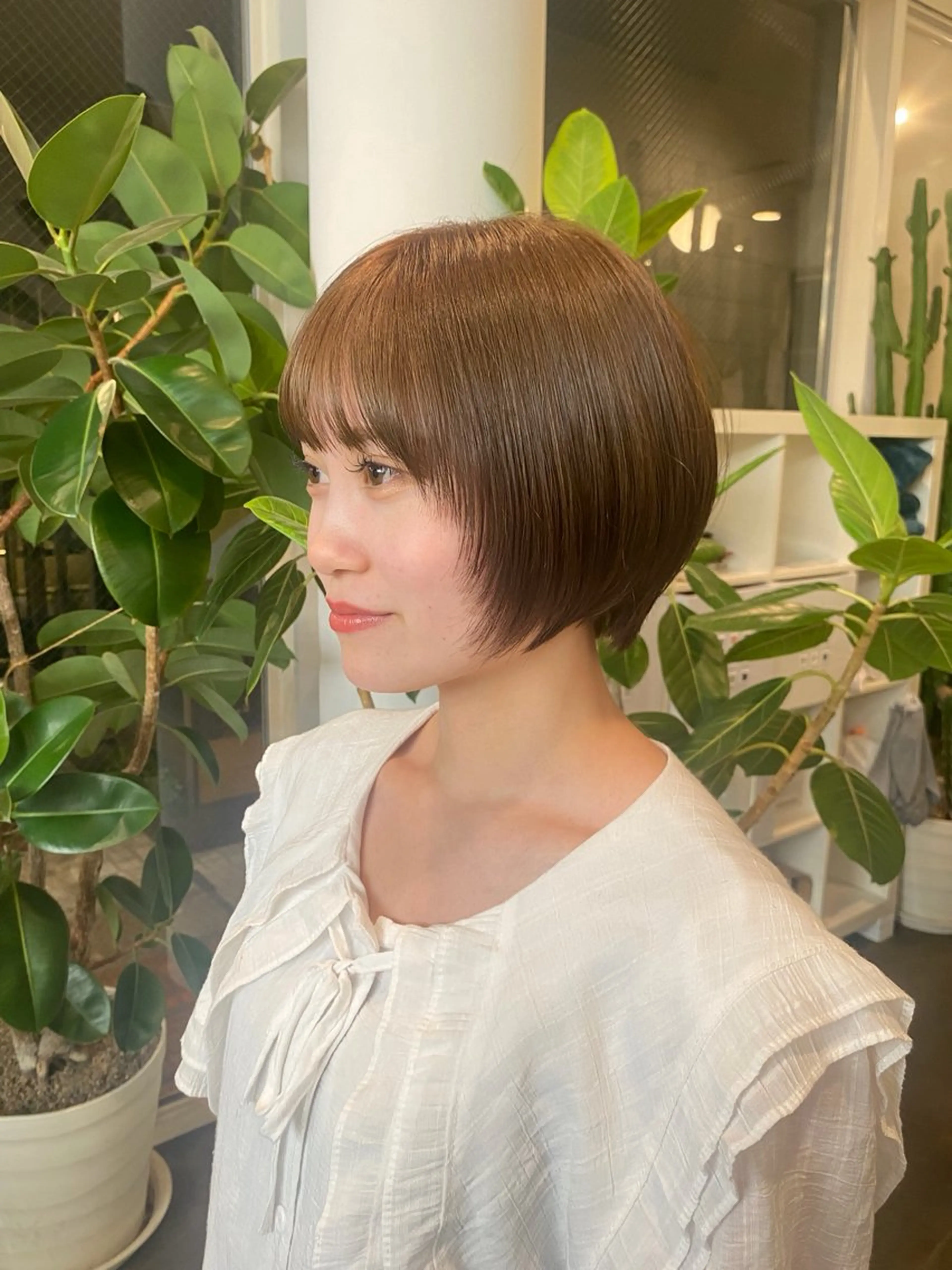 ショート 顔周りカット DIFINOaoyama所属・🎧ayaka/ボブ /透明感カラー🩵のヘアスタイル