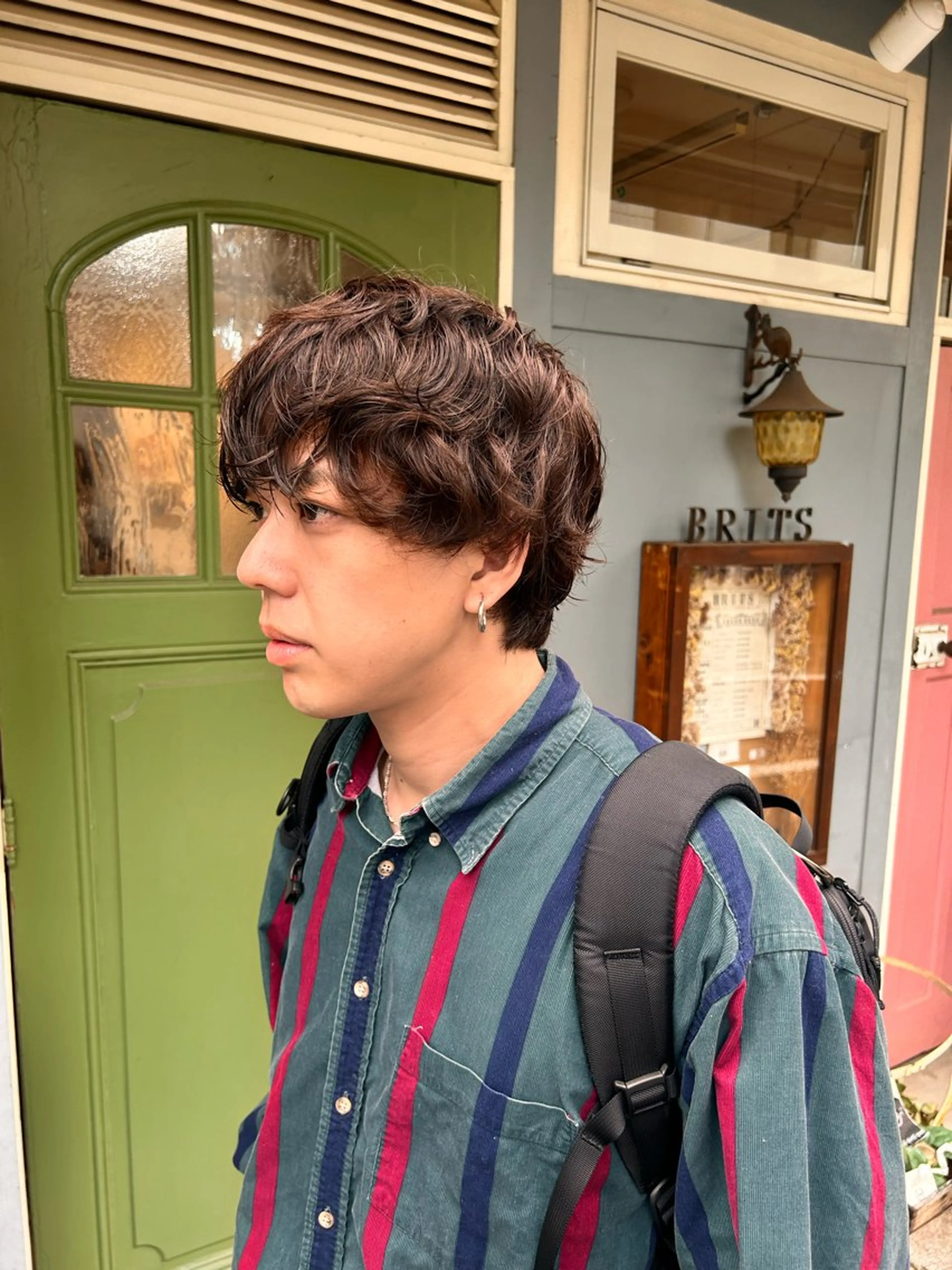 ショート パーマ メンズ カット パーマ 清水千優/パーマ/透 明感カラー/メンズのヘアスタイル