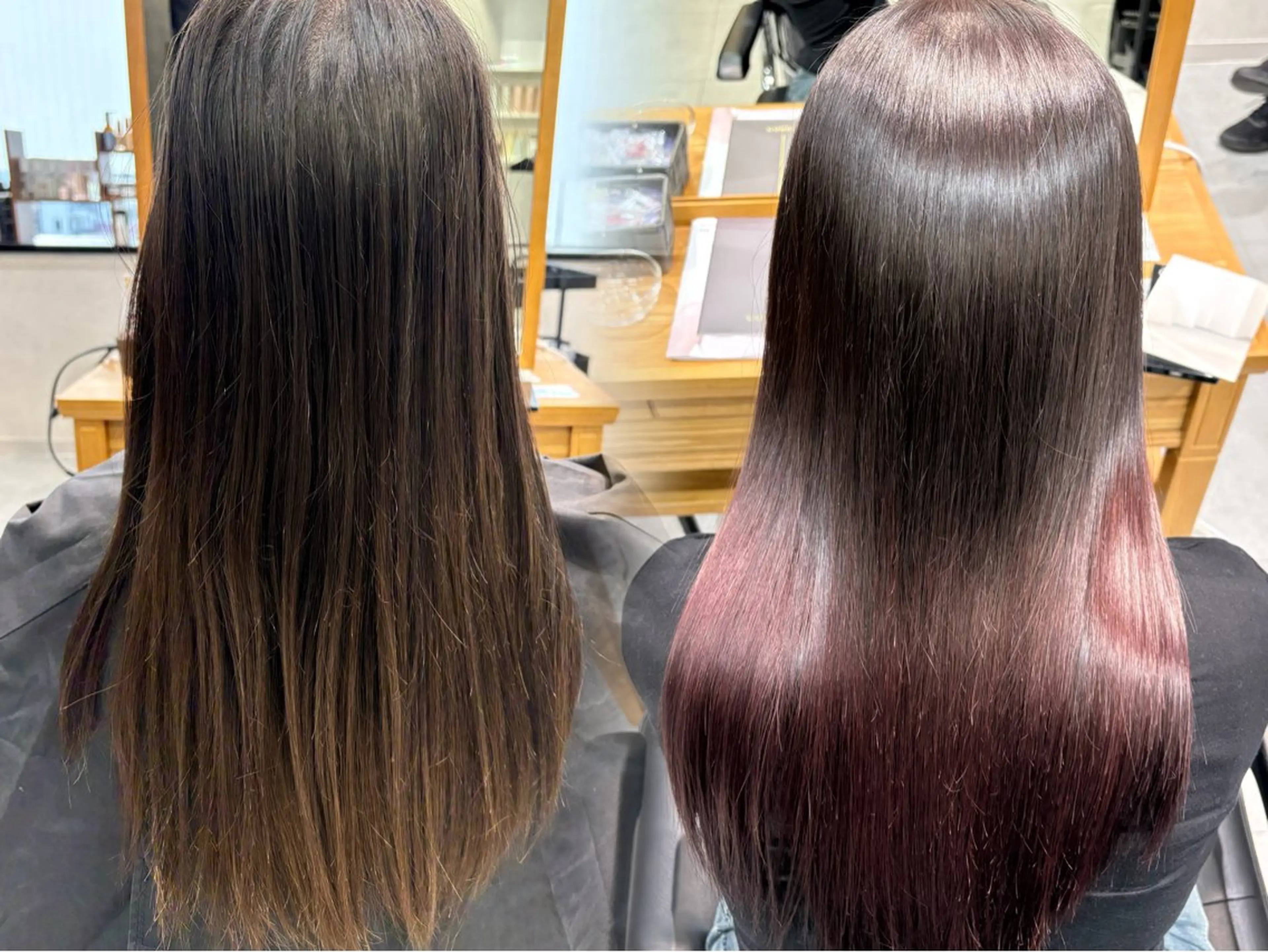 セミロング 髪質改善 縮毛矯正 トリートメント 酸熱トリートメント ヘアカラー カラーモデル募集 ✨🤍モモハ🤍✨のヘアスタイル