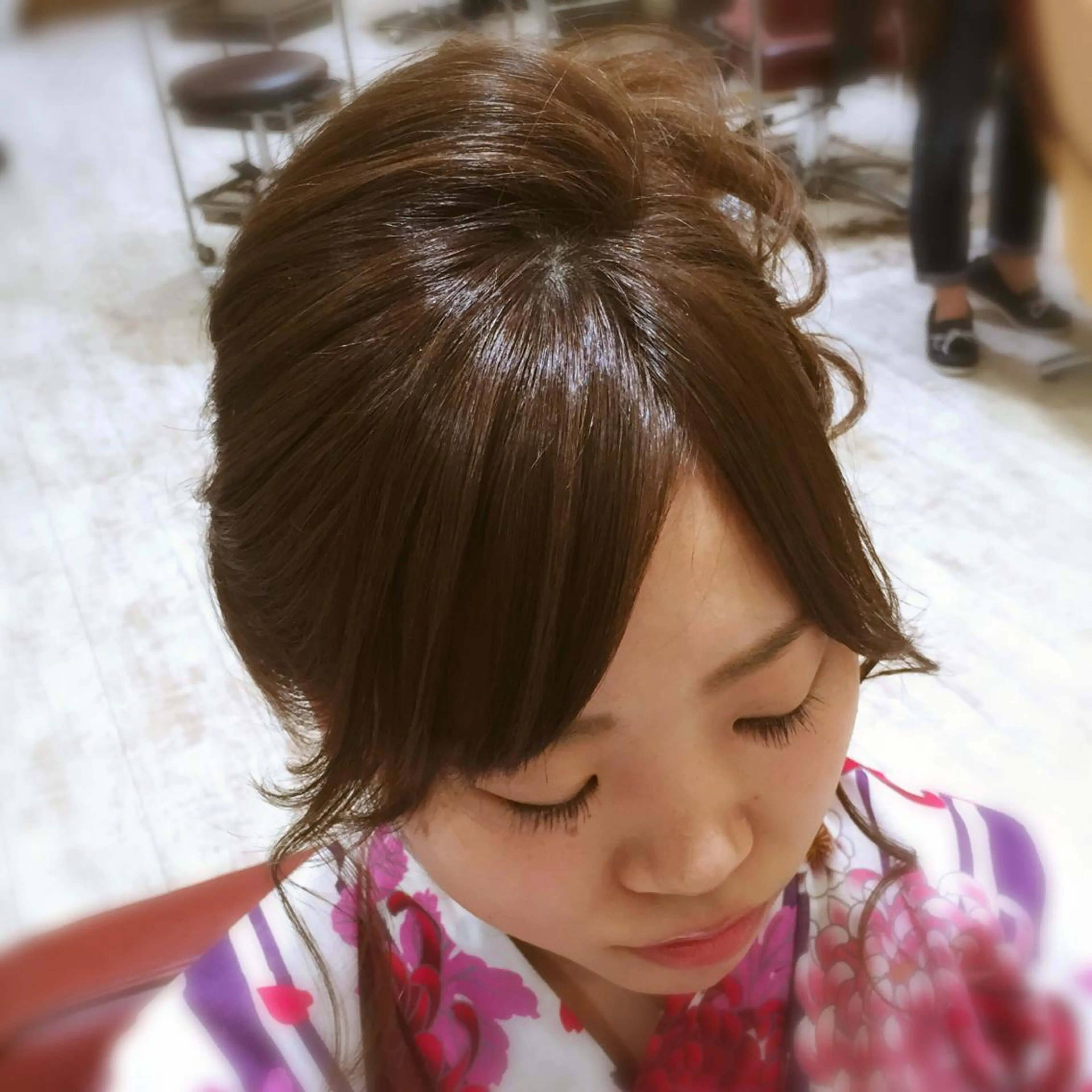 ミディアム ヘアアレンジ 浴衣 美容歴１８年以上🌈 山口のヘアスタイル