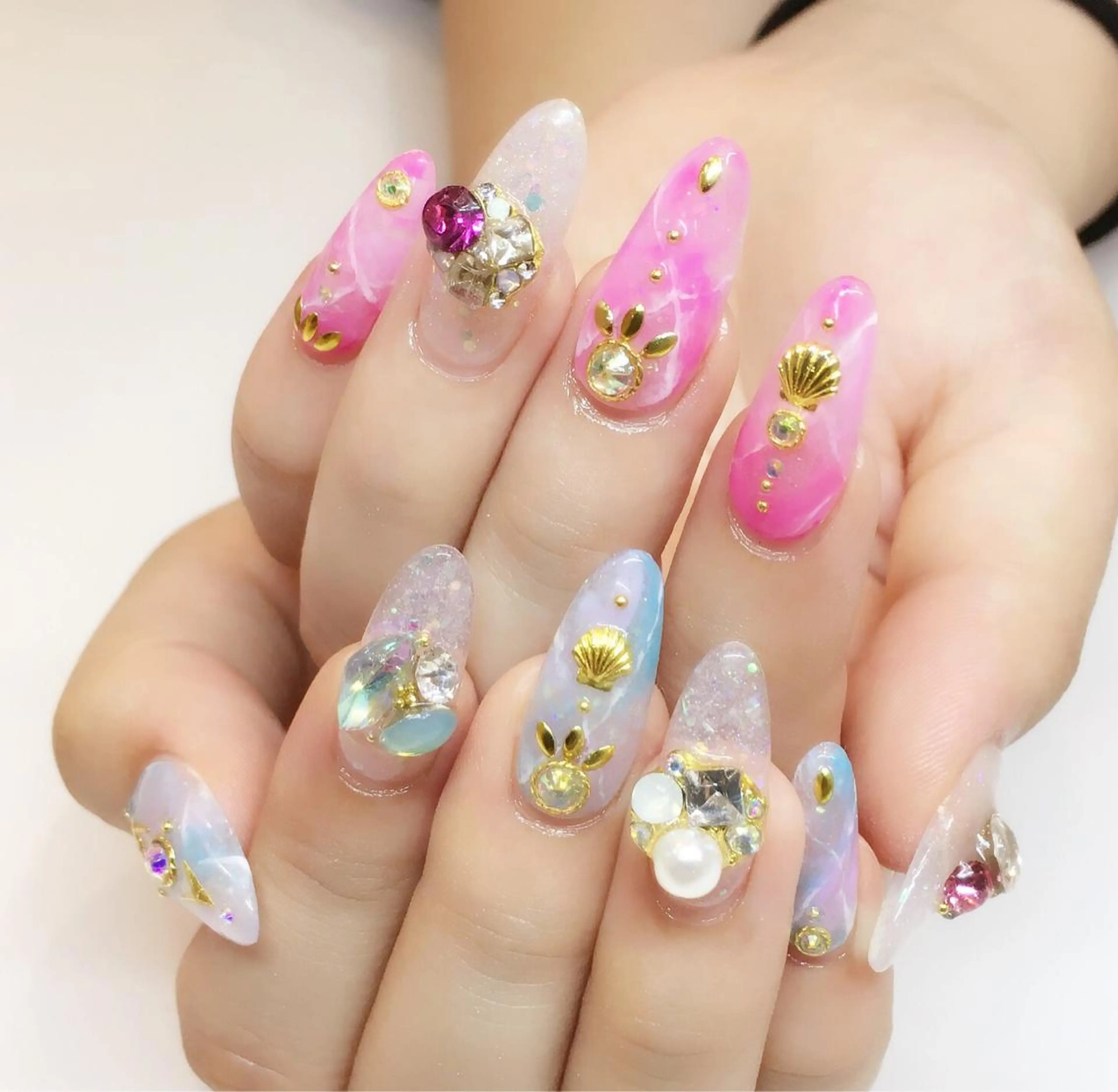 ネイル クリアネイル 大理石ネイル(マーブル) 持ち込み スカルプネイル nail salon Soeurのネイルデザイン