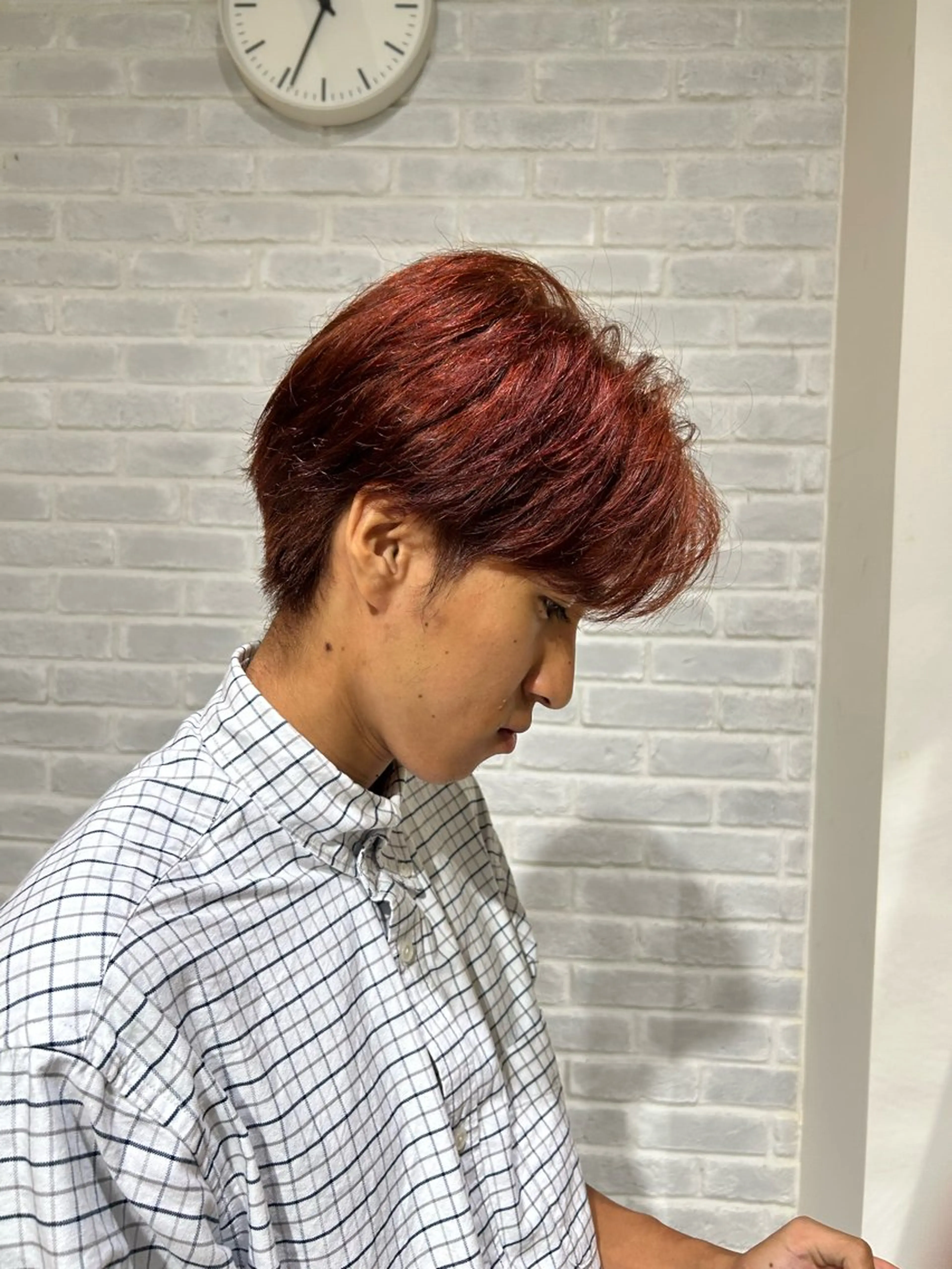 カラー メンズ メンズブリーチ ブリーチ オレンジ 髪質改善/ストレート パーマ長久手/ひかるのヘアスタイル