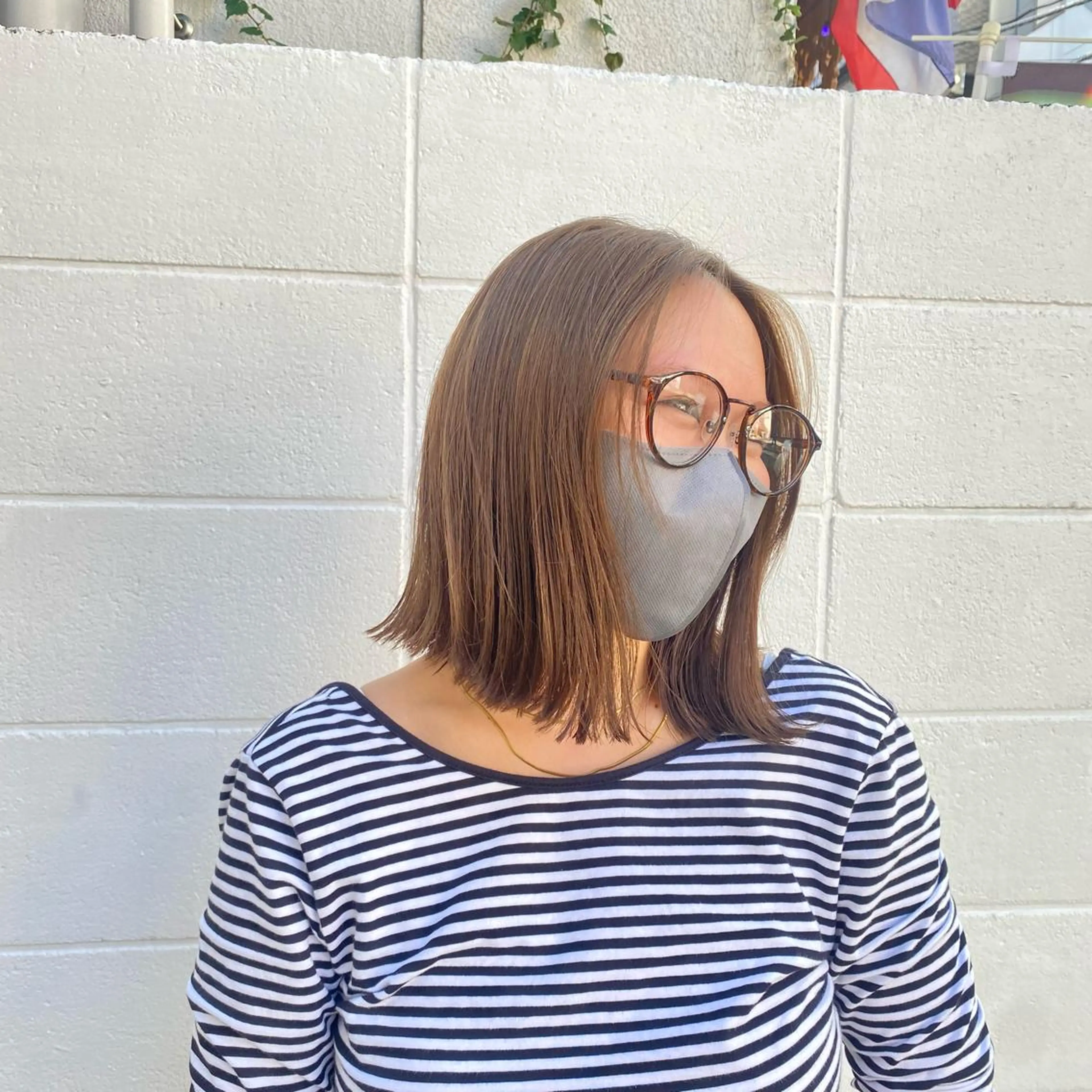 ミディアム 切りっぱなしロブ rikako ✩ 大宮hips.*のヘアスタイル