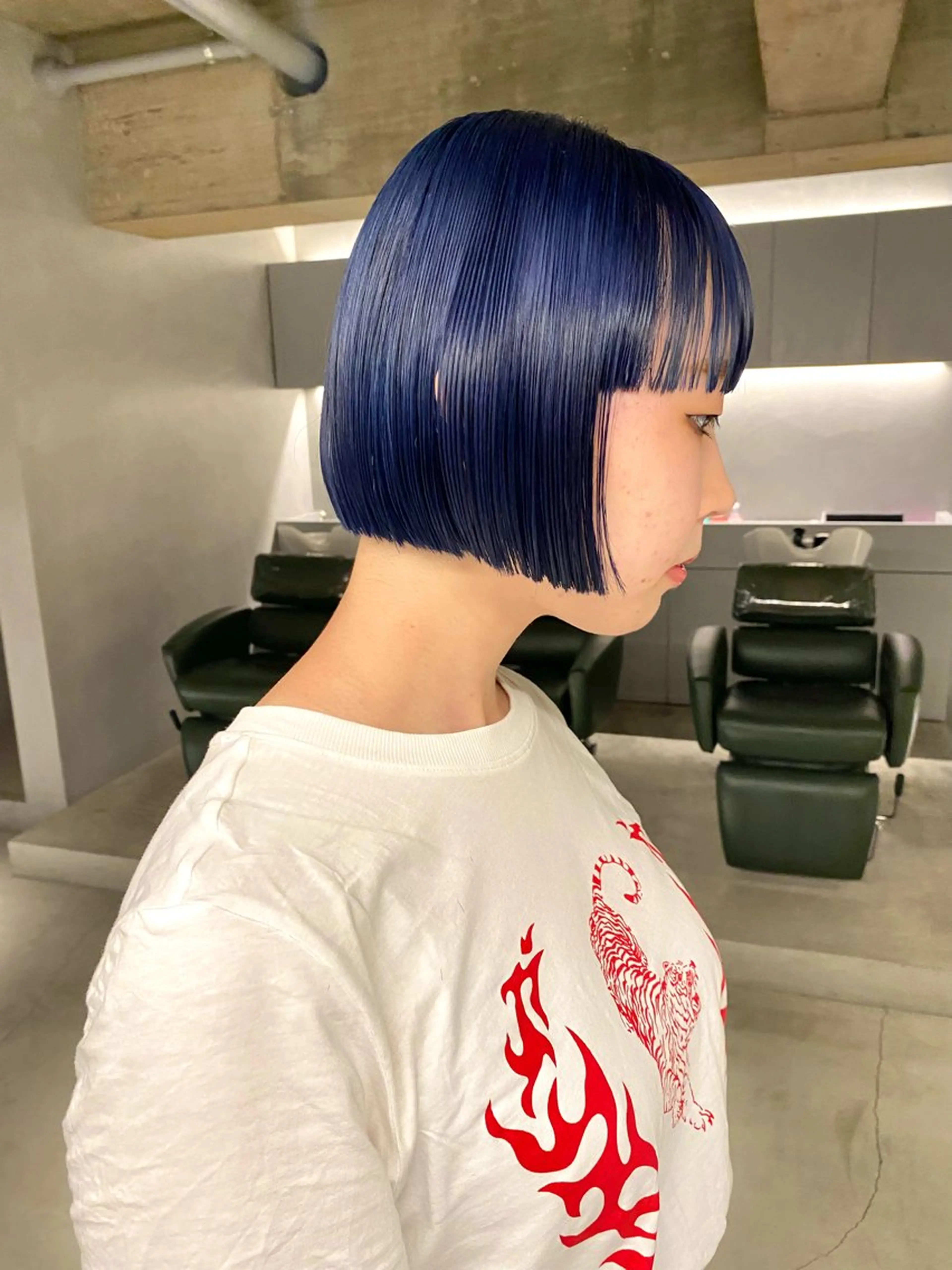 ミディアム カラー カット ヘアカラー トリートメント 宮川 日菜子のヘアスタイル